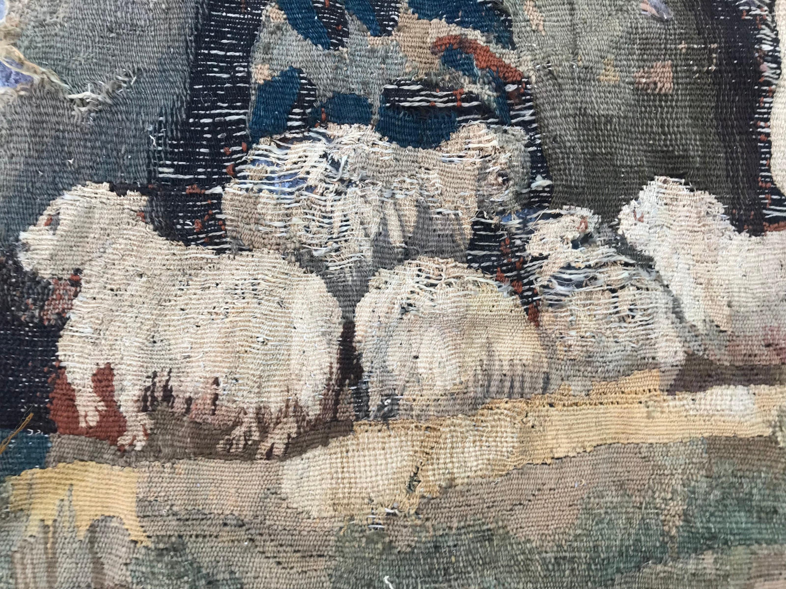French Beautiful 18th Century Aubusson Tapestry Fragment