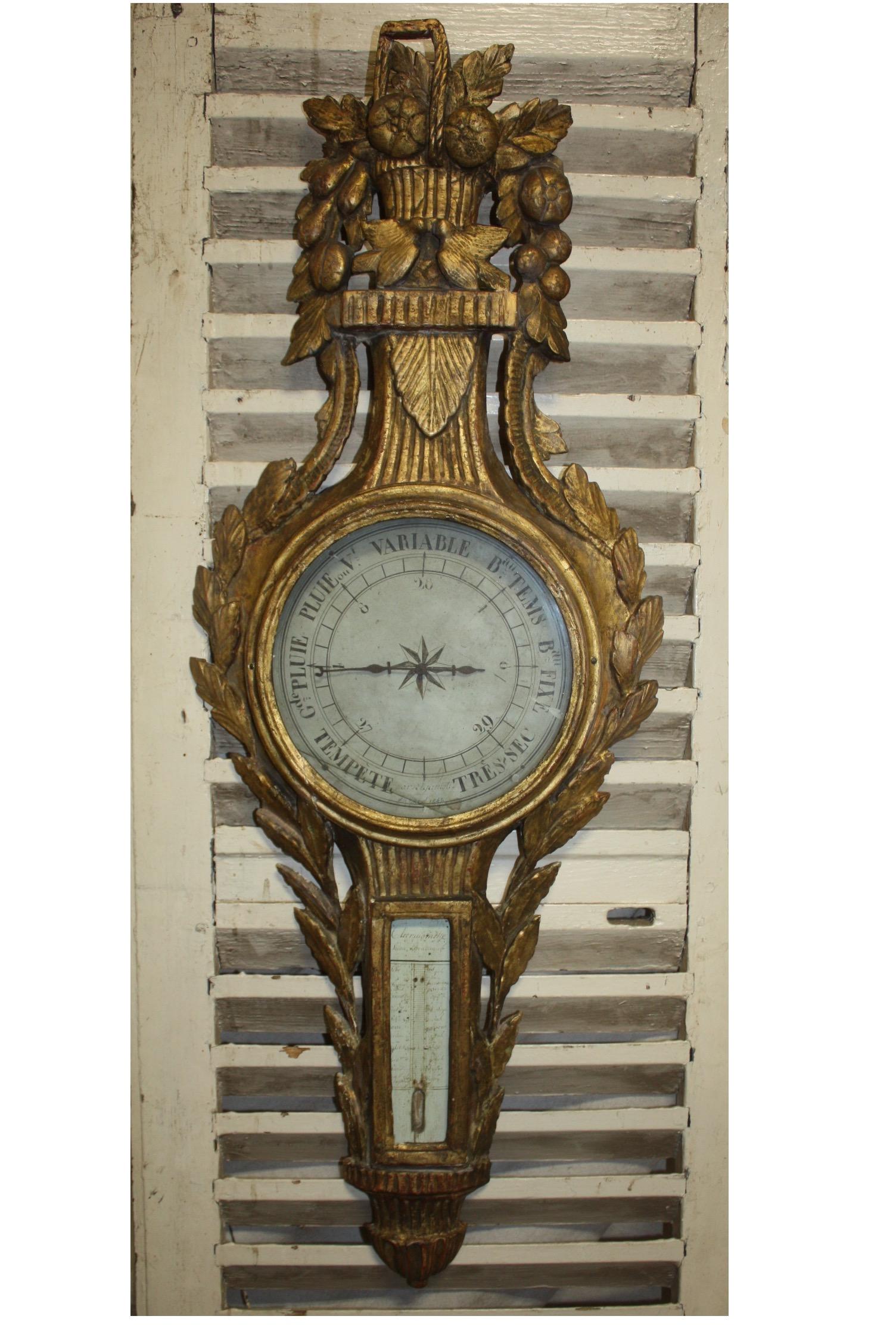 Beautiful 18th century French barometer.