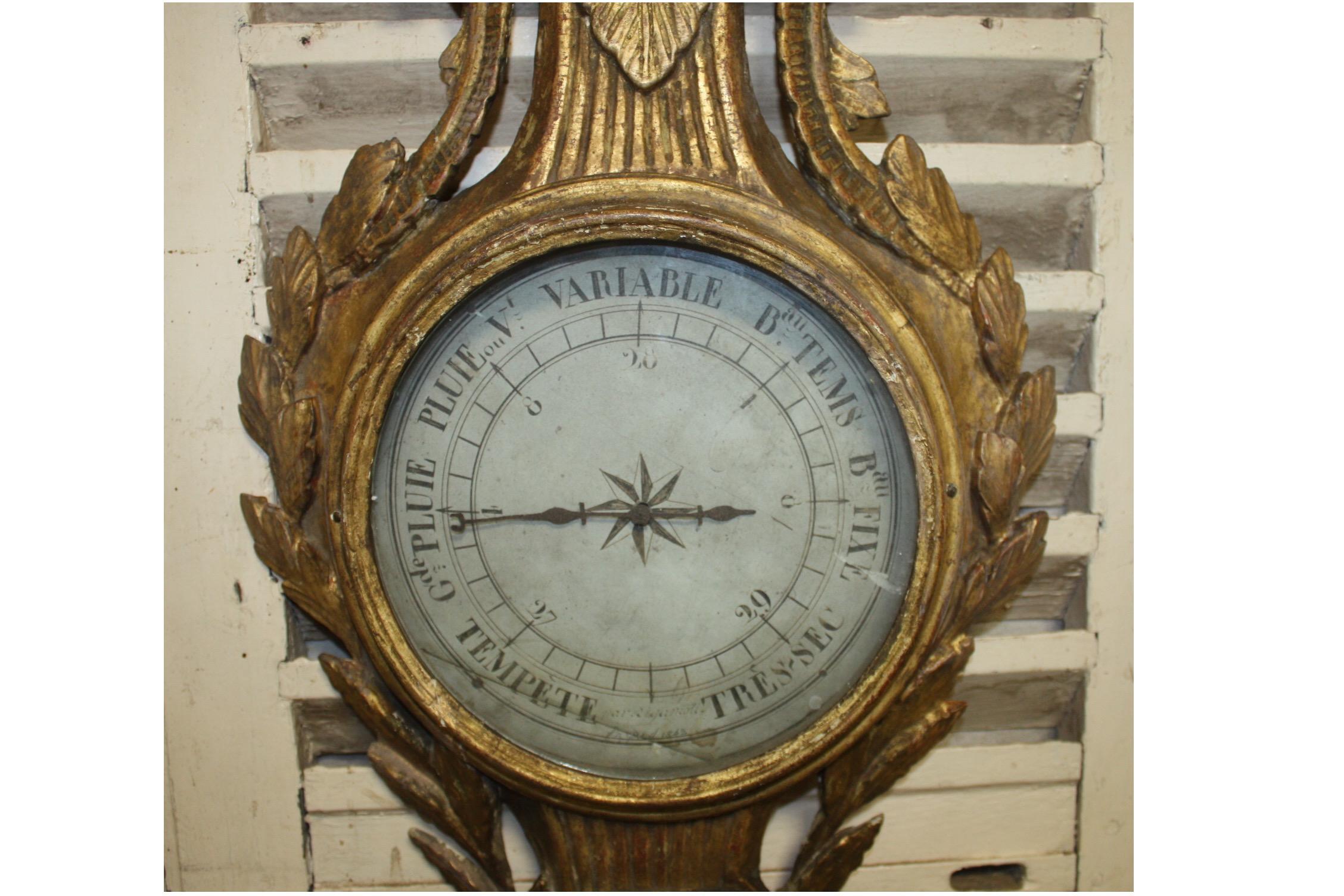 Beautiful 18th Century French Barometer In Good Condition In Stockbridge, GA