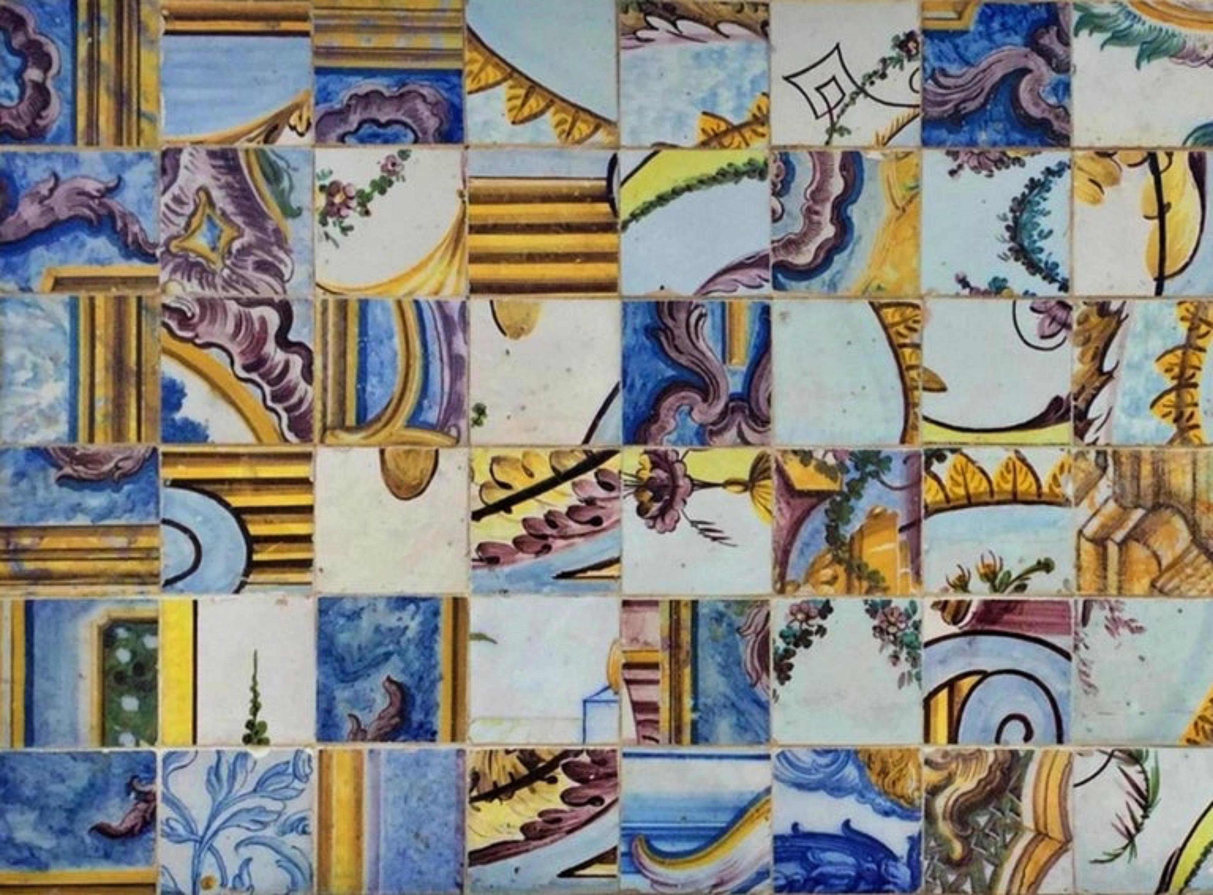 Precioso panel del siglo XVIII Piezas sueltas Azulejos portugueses Barroco en venta