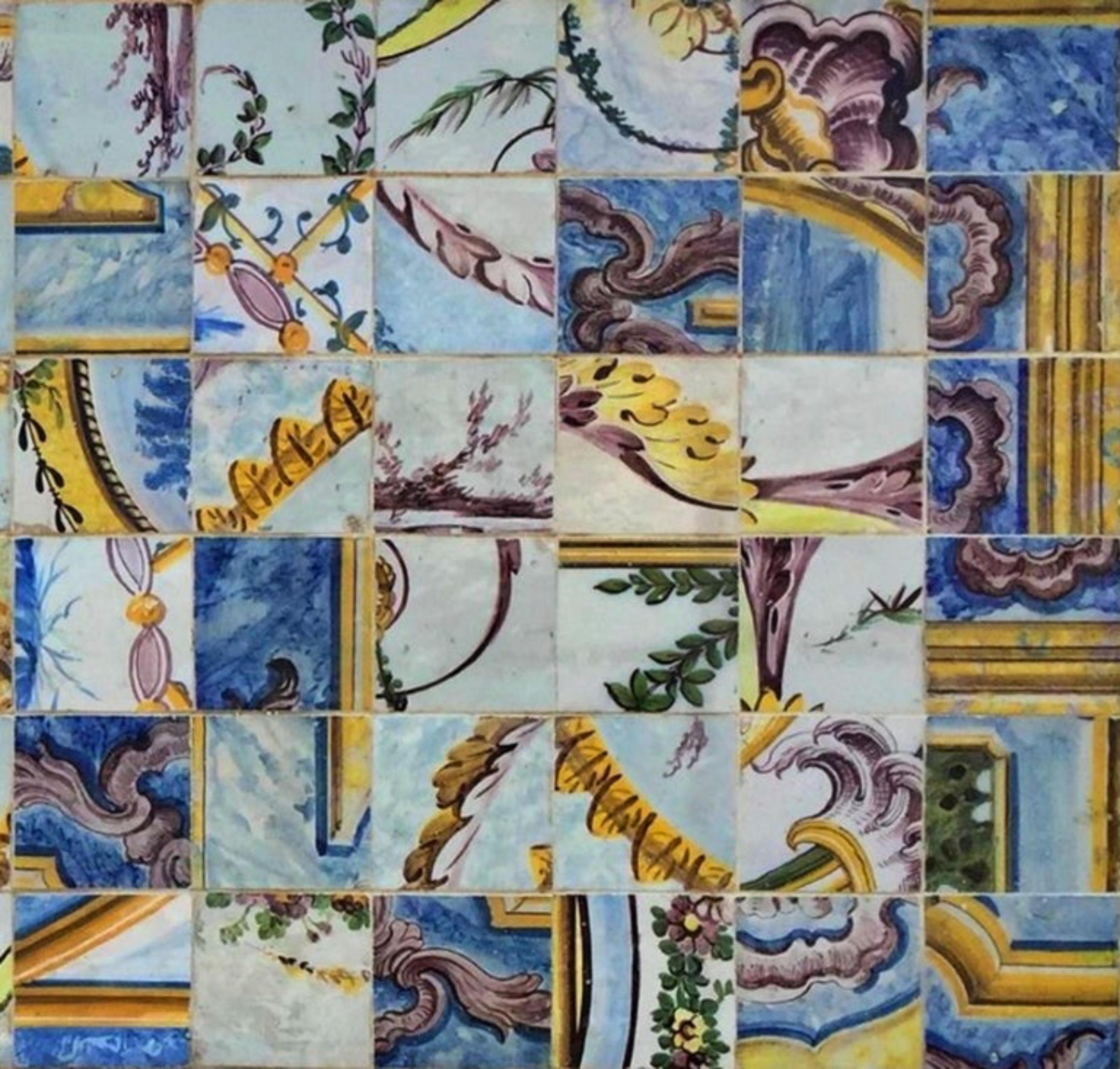 Precioso panel del siglo XVIII Piezas sueltas Azulejos portugueses Portugués en venta