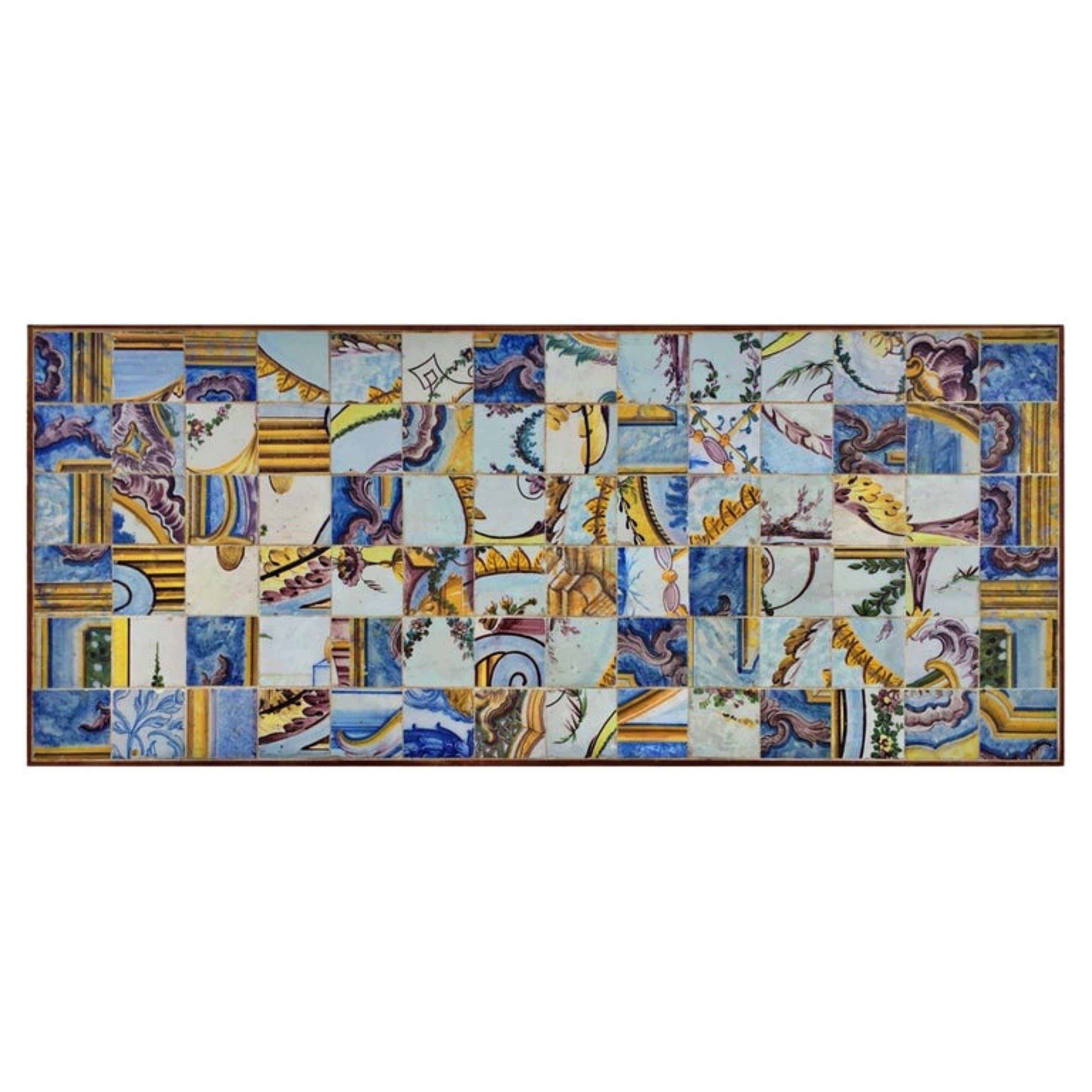 Precioso panel del siglo XVIII Piezas sueltas Azulejos portugueses Hecho a mano en venta