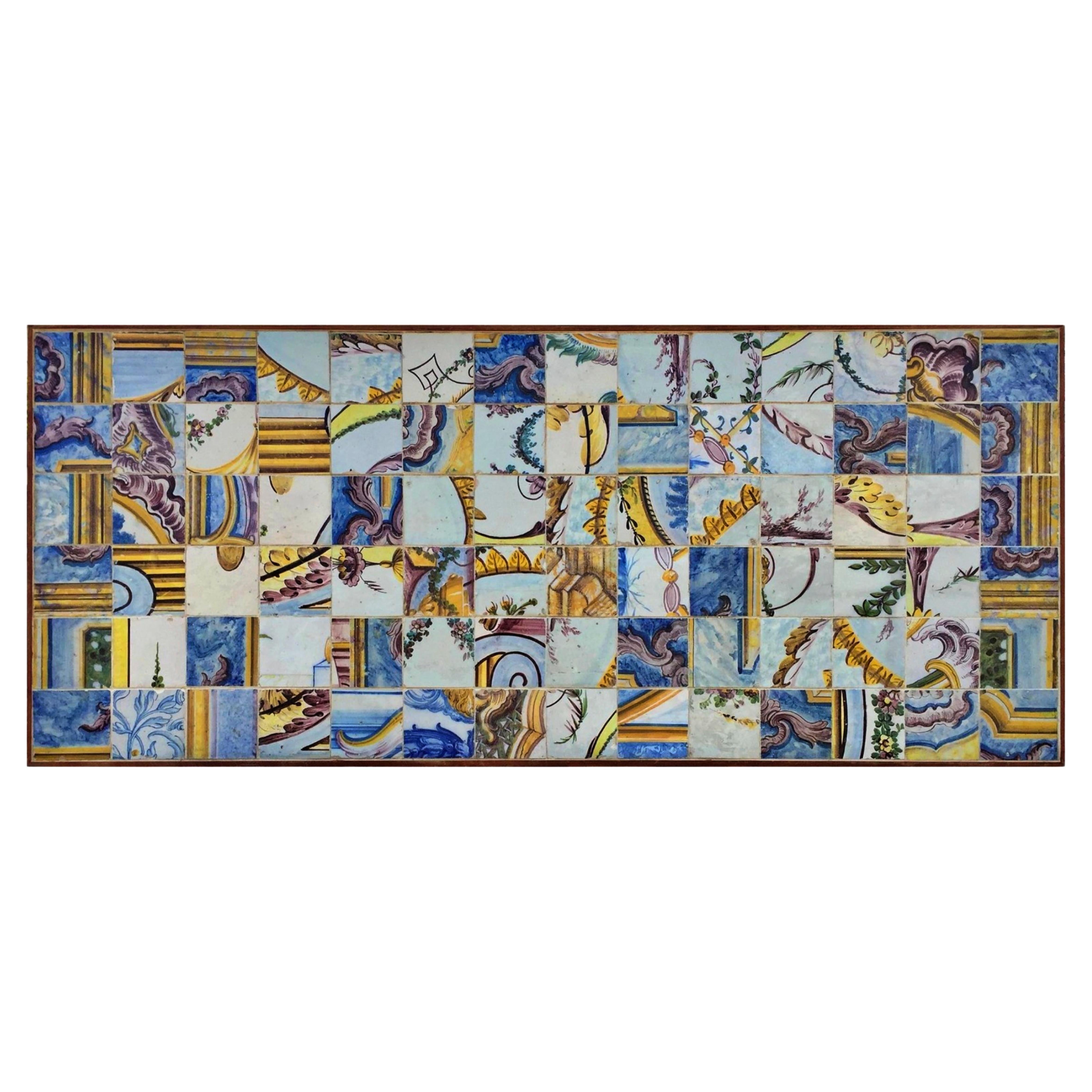 Beautiful 18th century Panel Loose Pieces Portuguese Tiles For Sale