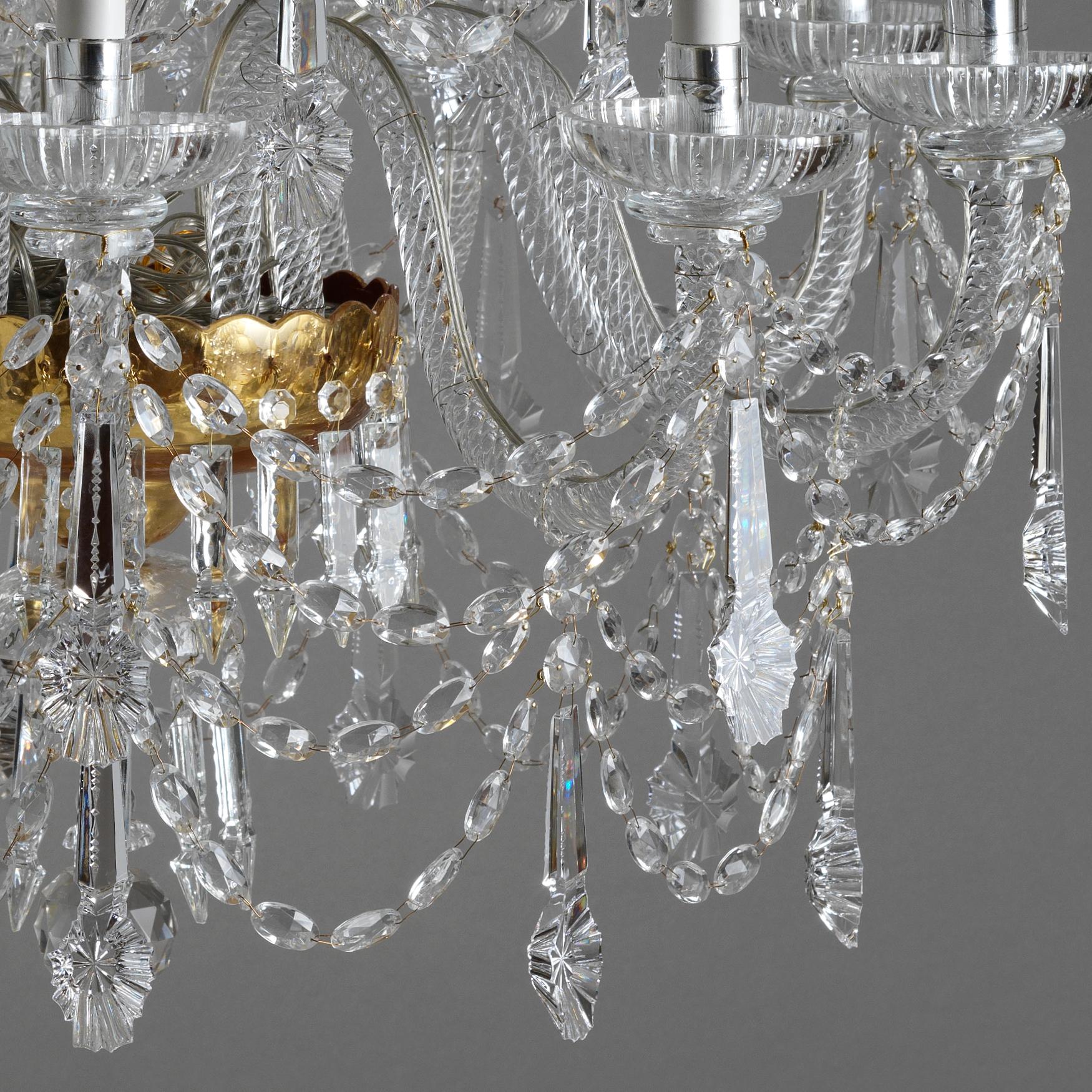 Rococo Lustre de style du XVIIIe siècle en cristal et verre soufflé de Gherardo Degli Albizzi en vente