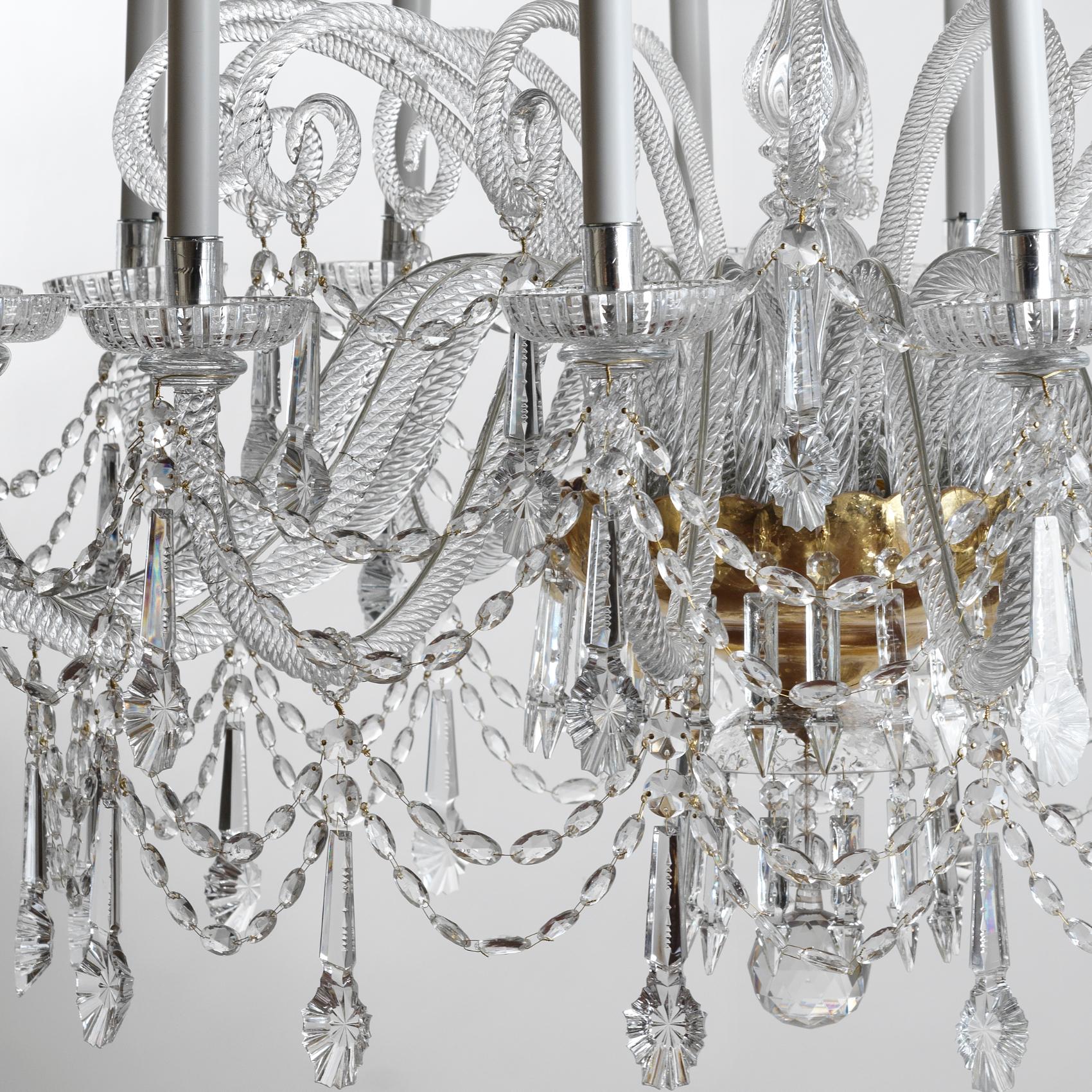 Italian 18th Century Style Crystal and Blown Glass Chandelier by Gherardo Degli Albizzi For Sale