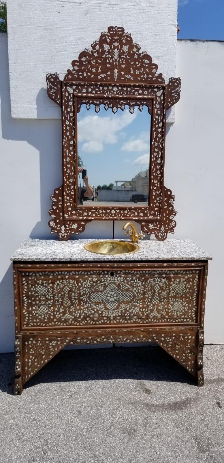 mother of pearl vanity mirror