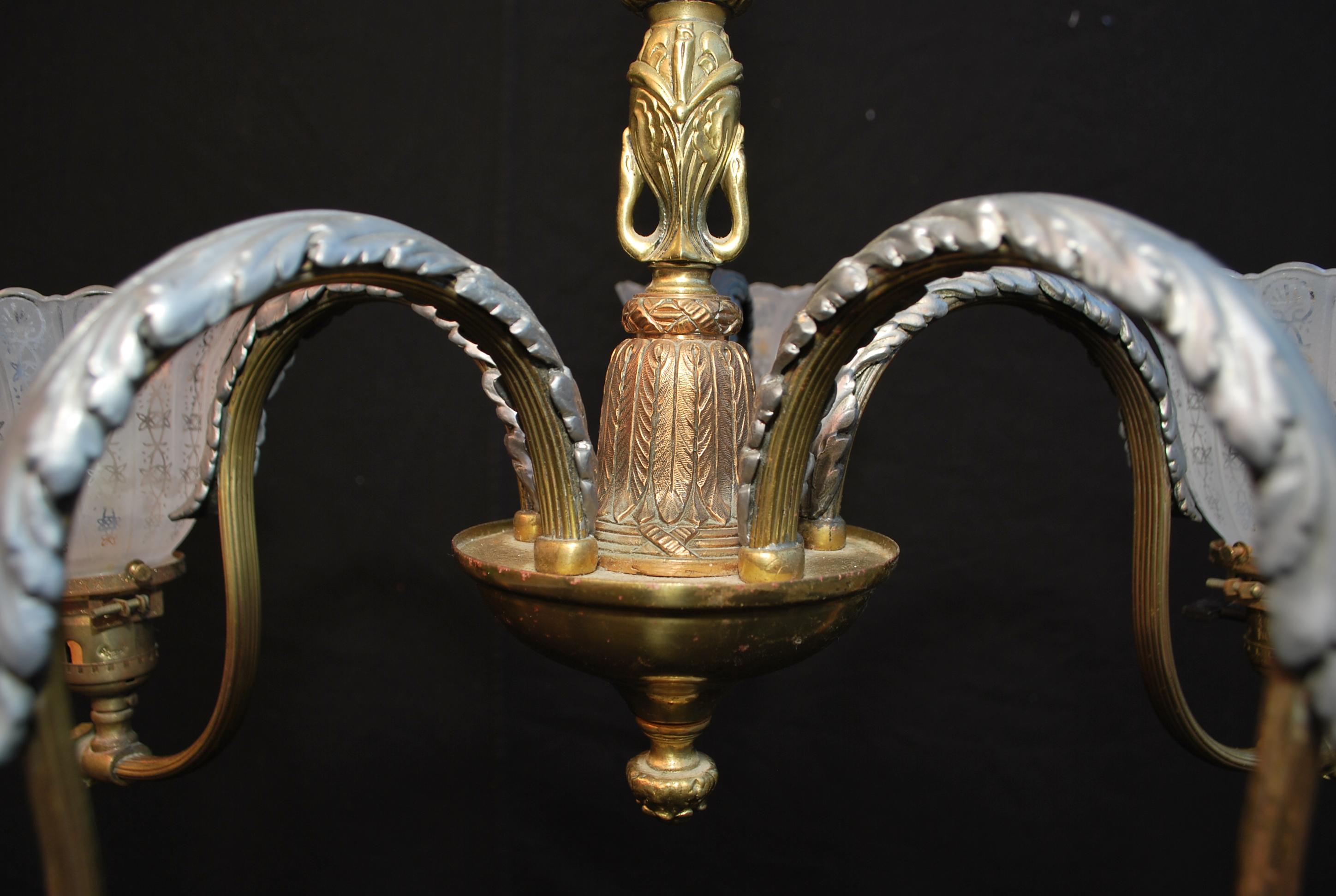 lampadario ottone anni '20