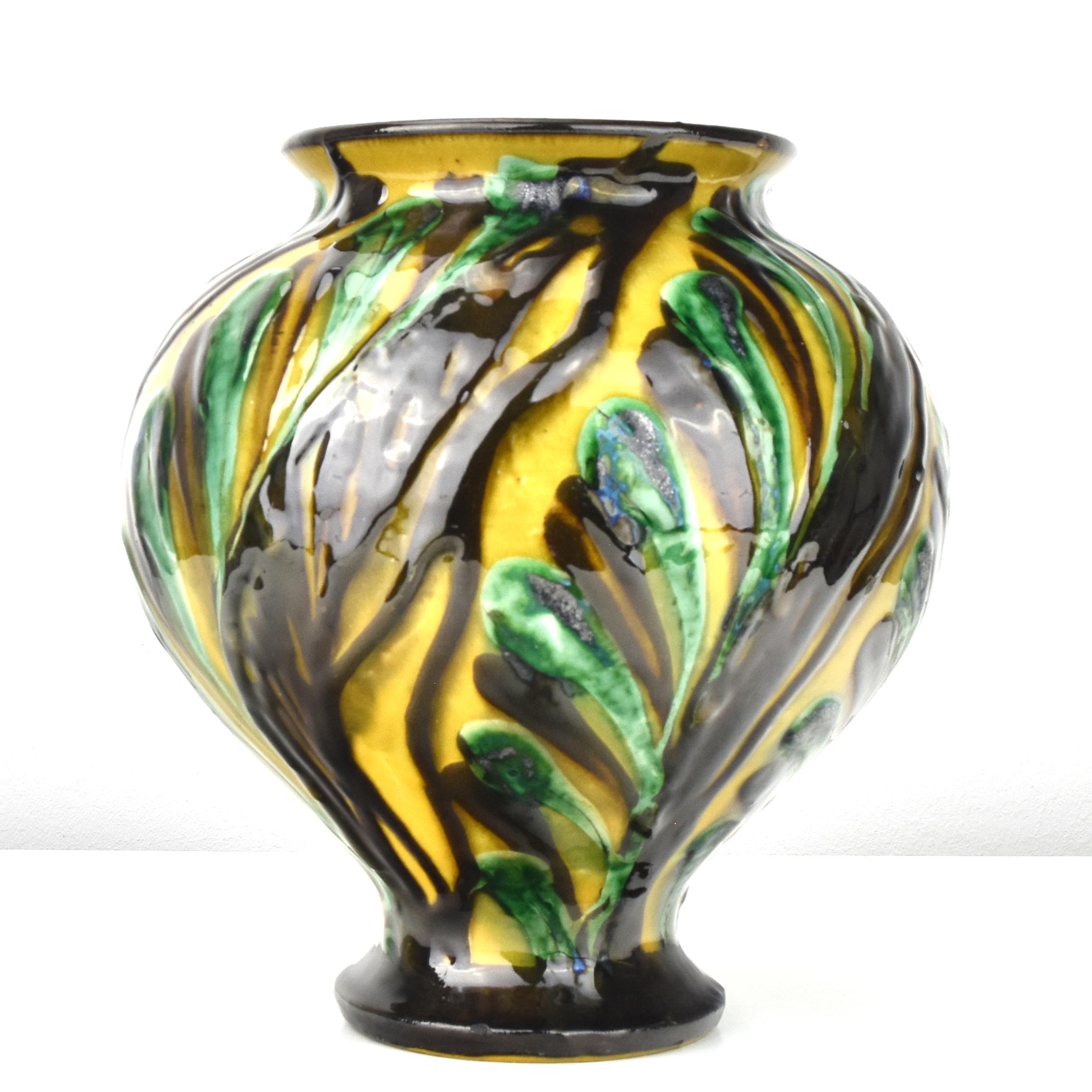 Danish Beautiful 1920s Ceramic Vase by Herman Kähler Denmark For Sale