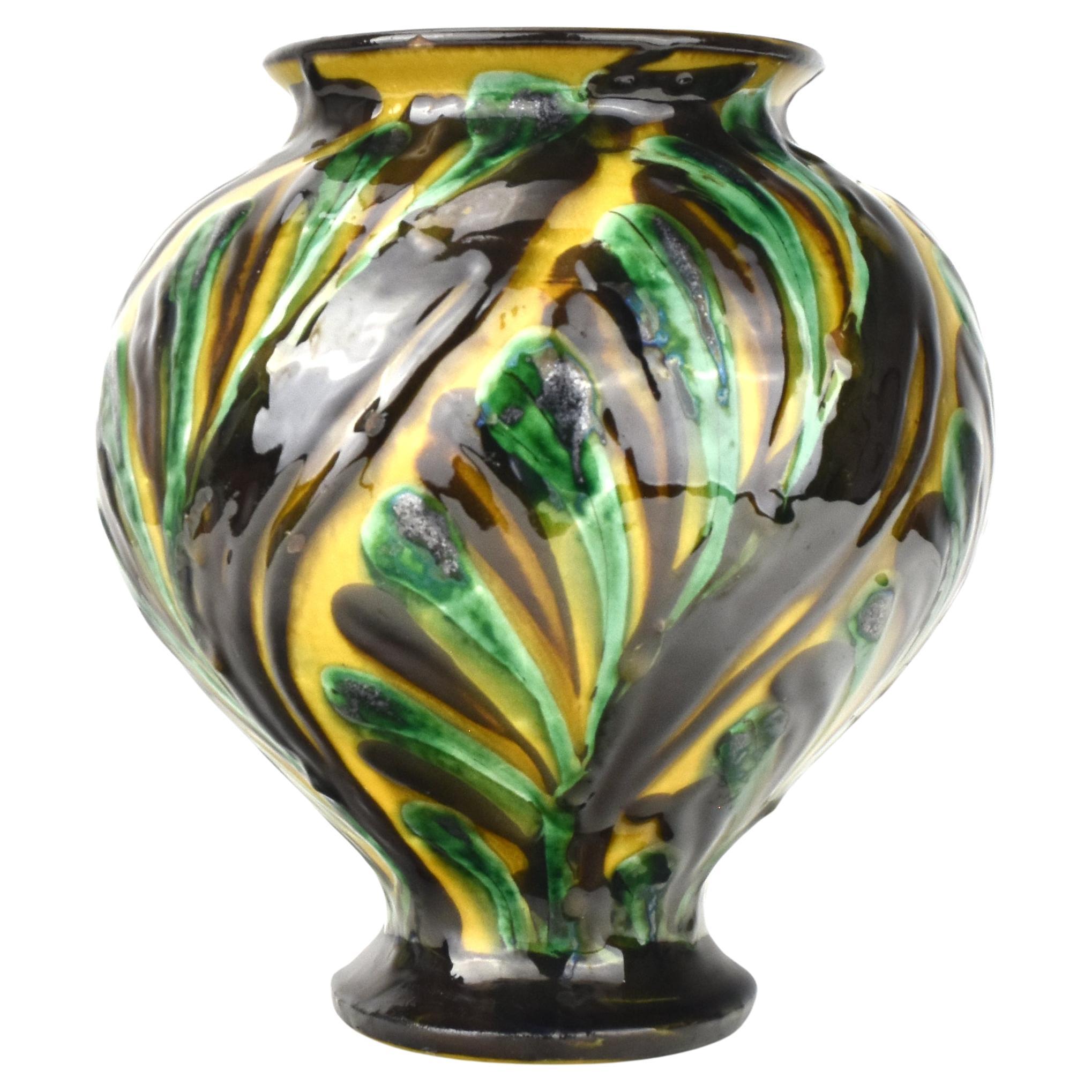 Beautiful 1920s Ceramic Vase by Herman Kähler Denmark For Sale