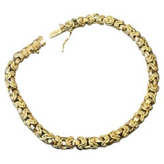 Preciosa pulsera portuguesa de eslabones decorativos de oro de 19,2 kt