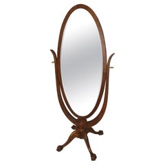 Beautiful 1930's Cheval Mirror with Claws Feet