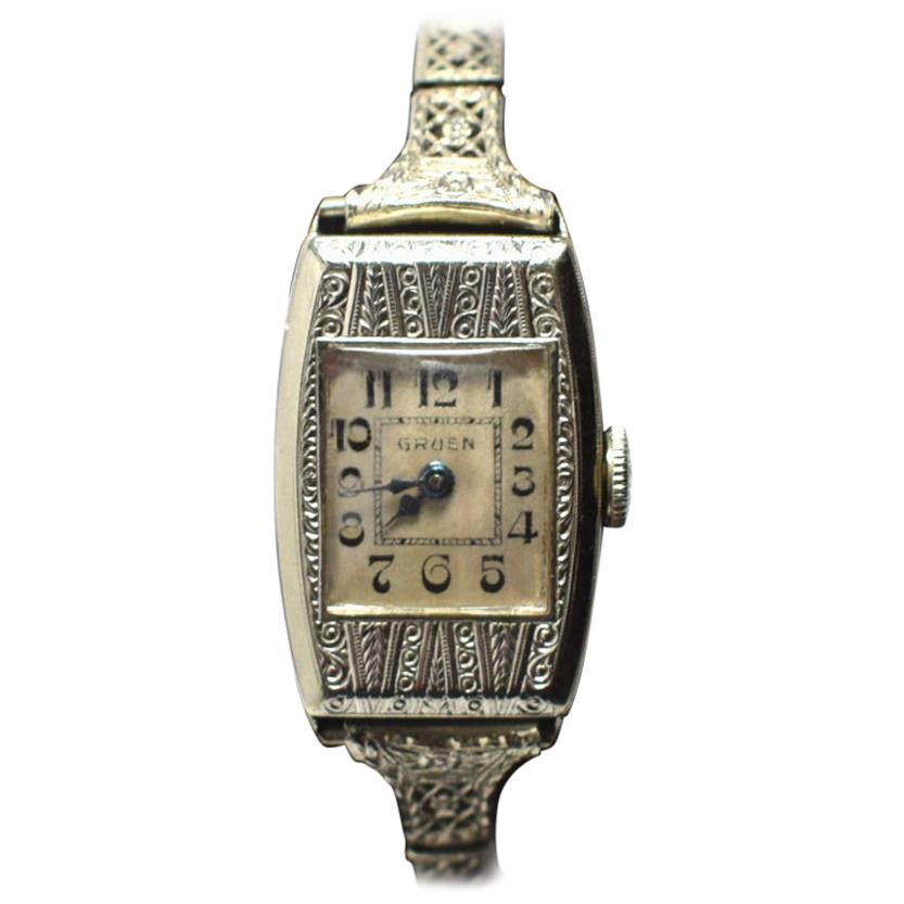 Beautiful 1930s Ladies Art Deco Wrist Watch by Gruen