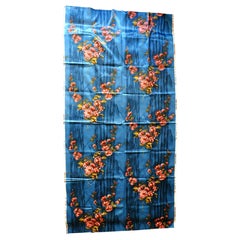 beau tissu des années 1950 tissu de rideau satin avec motif floral 2 panneaux de 94 1