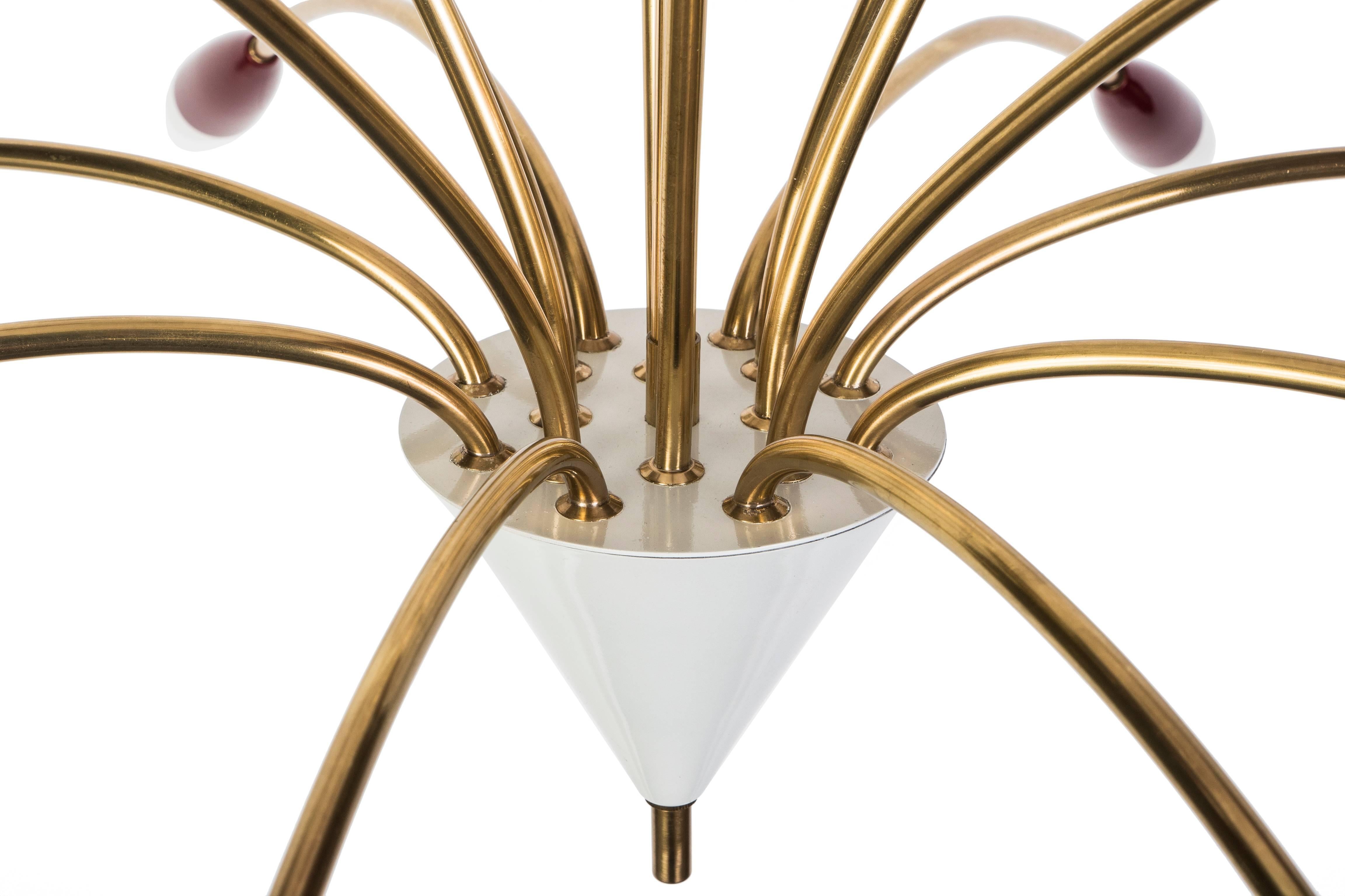 Mid-Century Modern Beautiful 1950s Spider Sputnik Chandelier in the style of Stilnovo