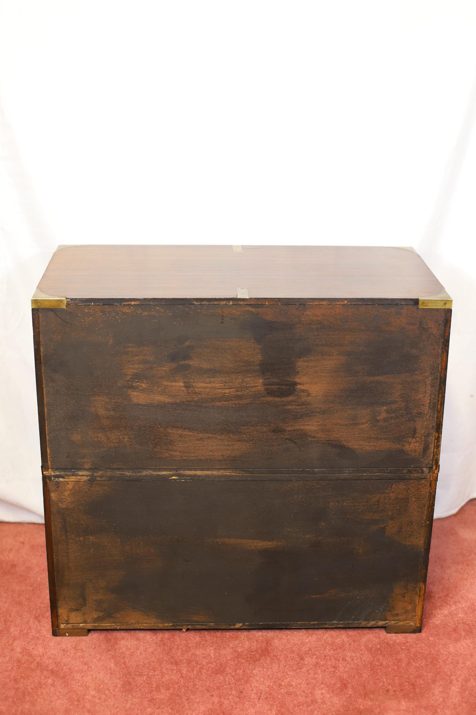 Beautiful 1960 Military Campaign Style Chest Of Drawers For Sale 5