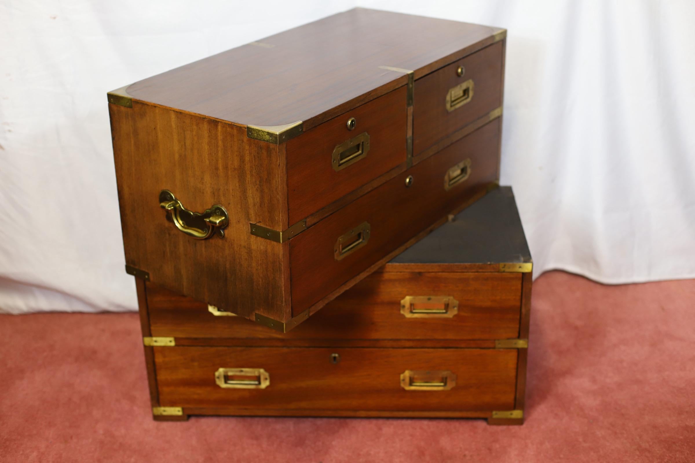 Beautiful 1960 Military Campaign Style Chest Of Drawers For Sale 7