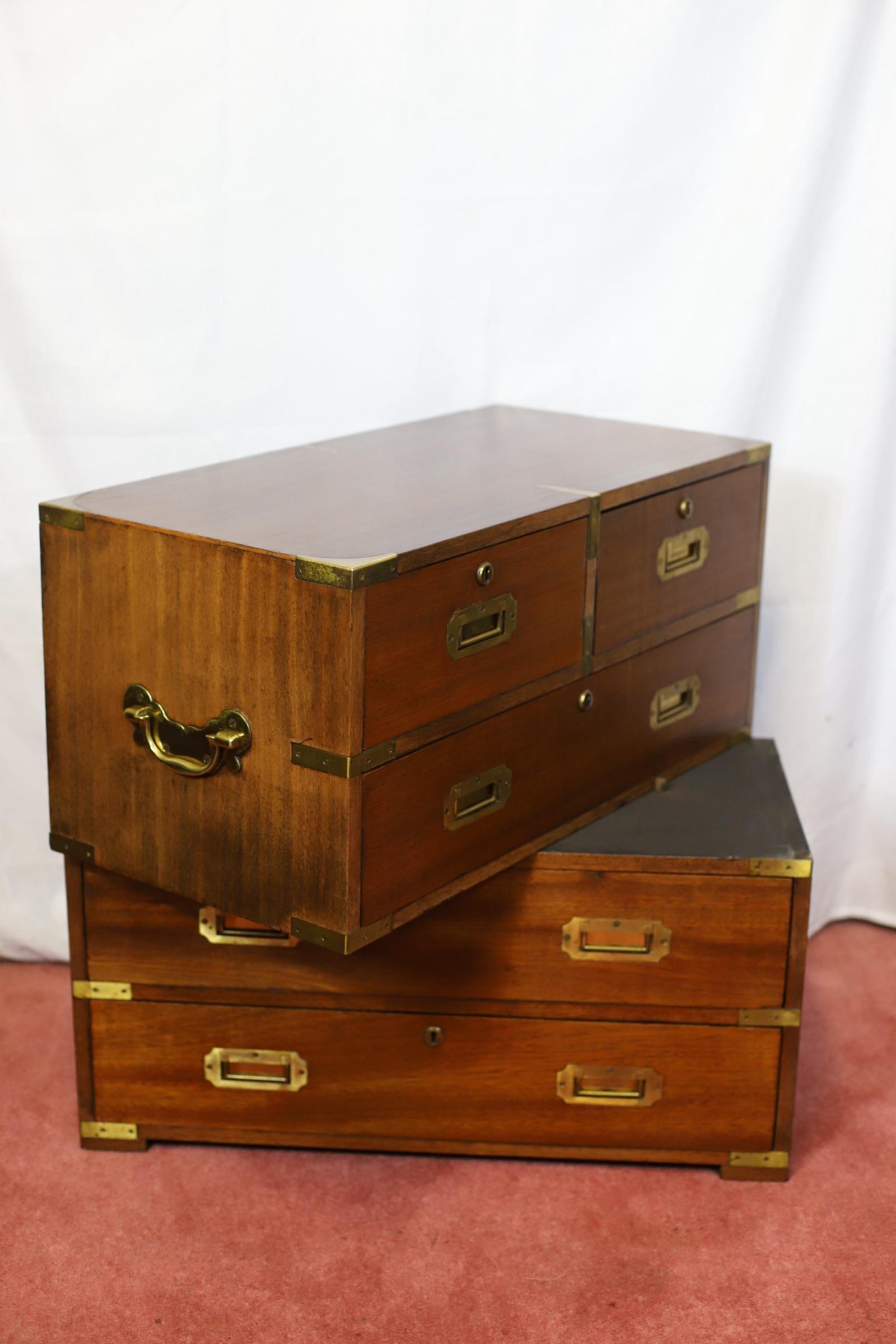 Beautiful 1960 Military Campaign Style Chest Of Drawers For Sale 9