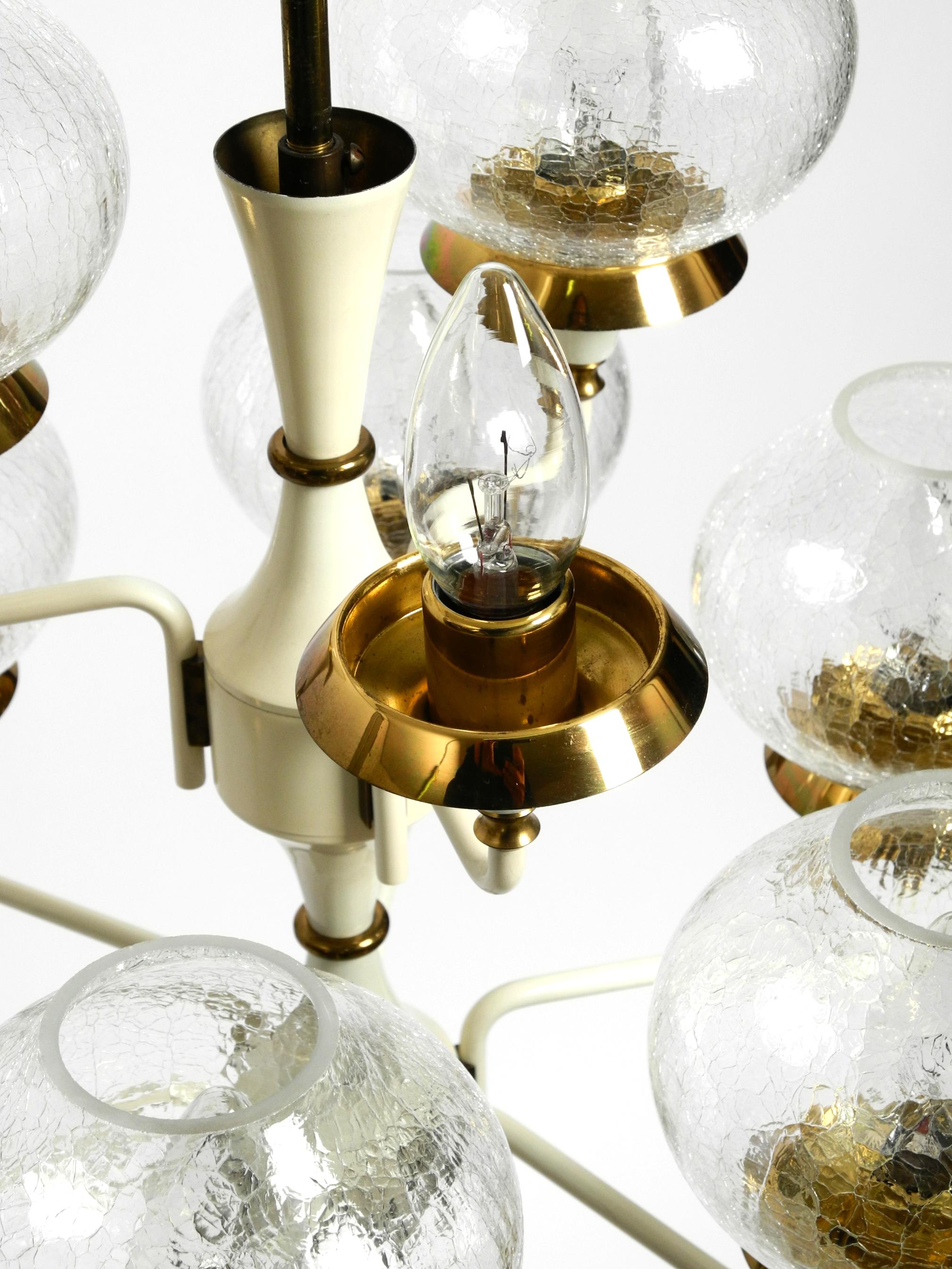 Beautiful 1960s brass glass Tulipan ceiling lamp by Hans Agne Jakobsson For Sale 3