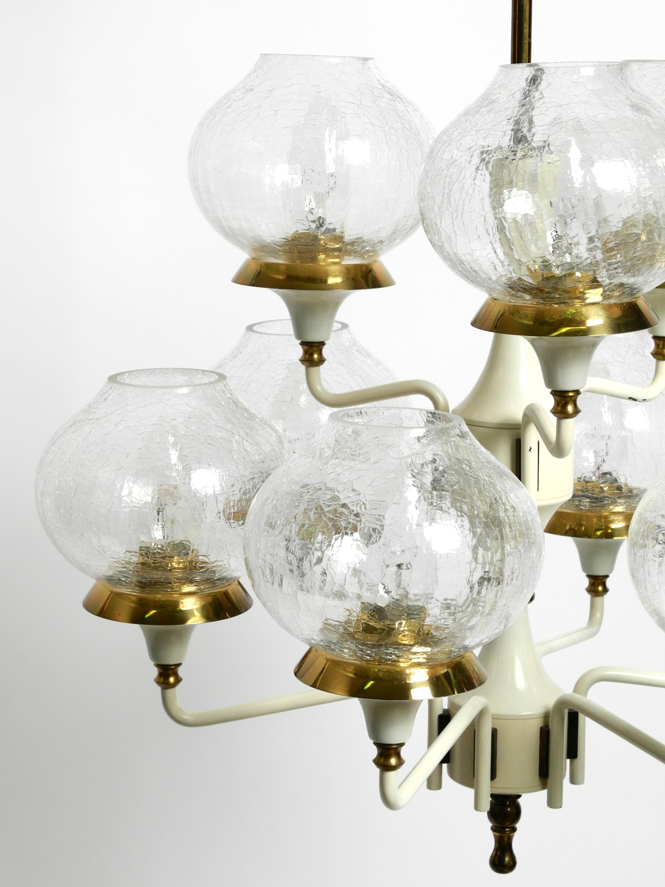 Beautiful 1960s brass glass Tulipan ceiling lamp by Hans Agne Jakobsson For Sale 5