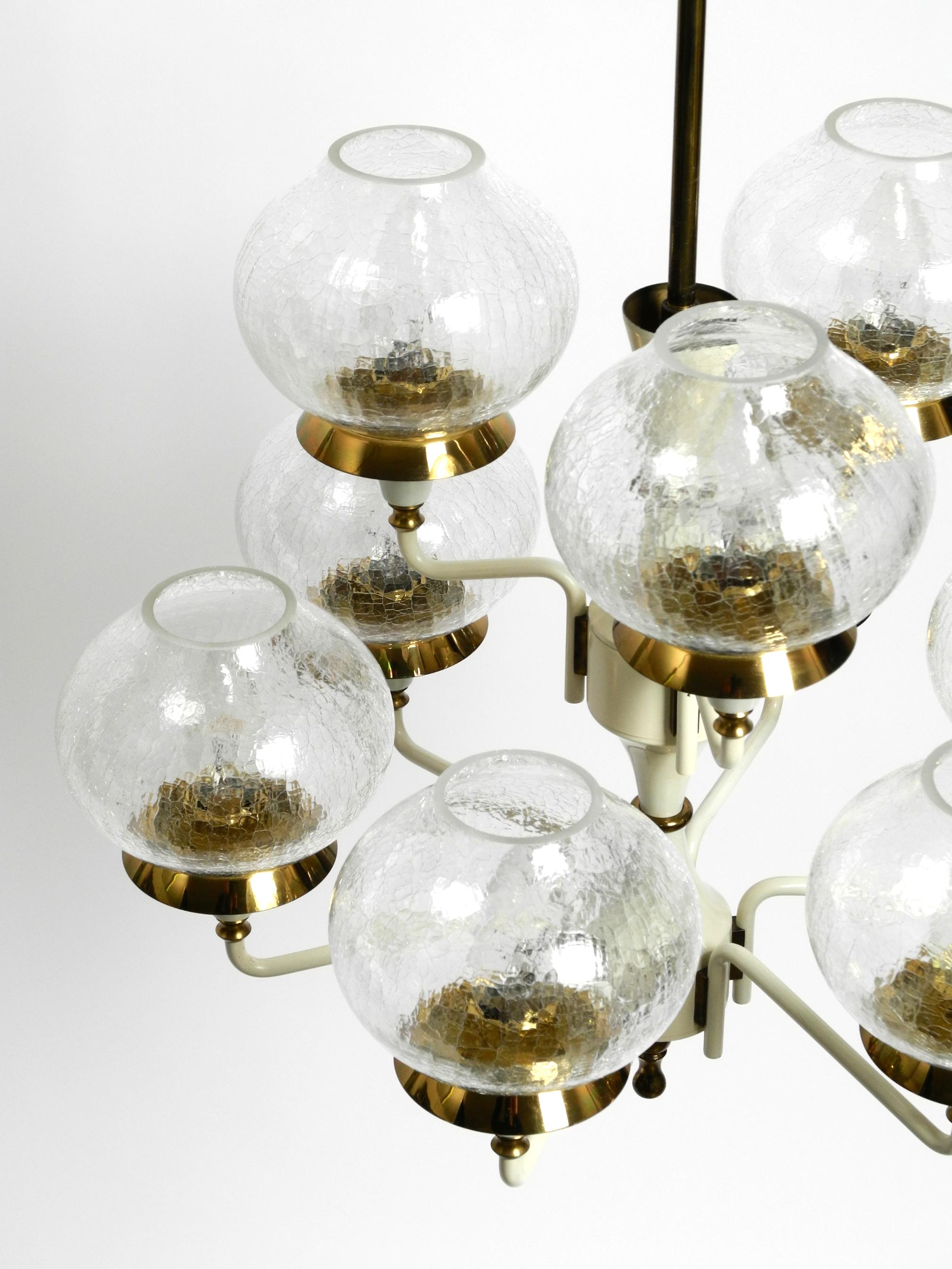 Beautiful 1960s brass glass Tulipan ceiling lamp by Hans Agne Jakobsson For Sale 6