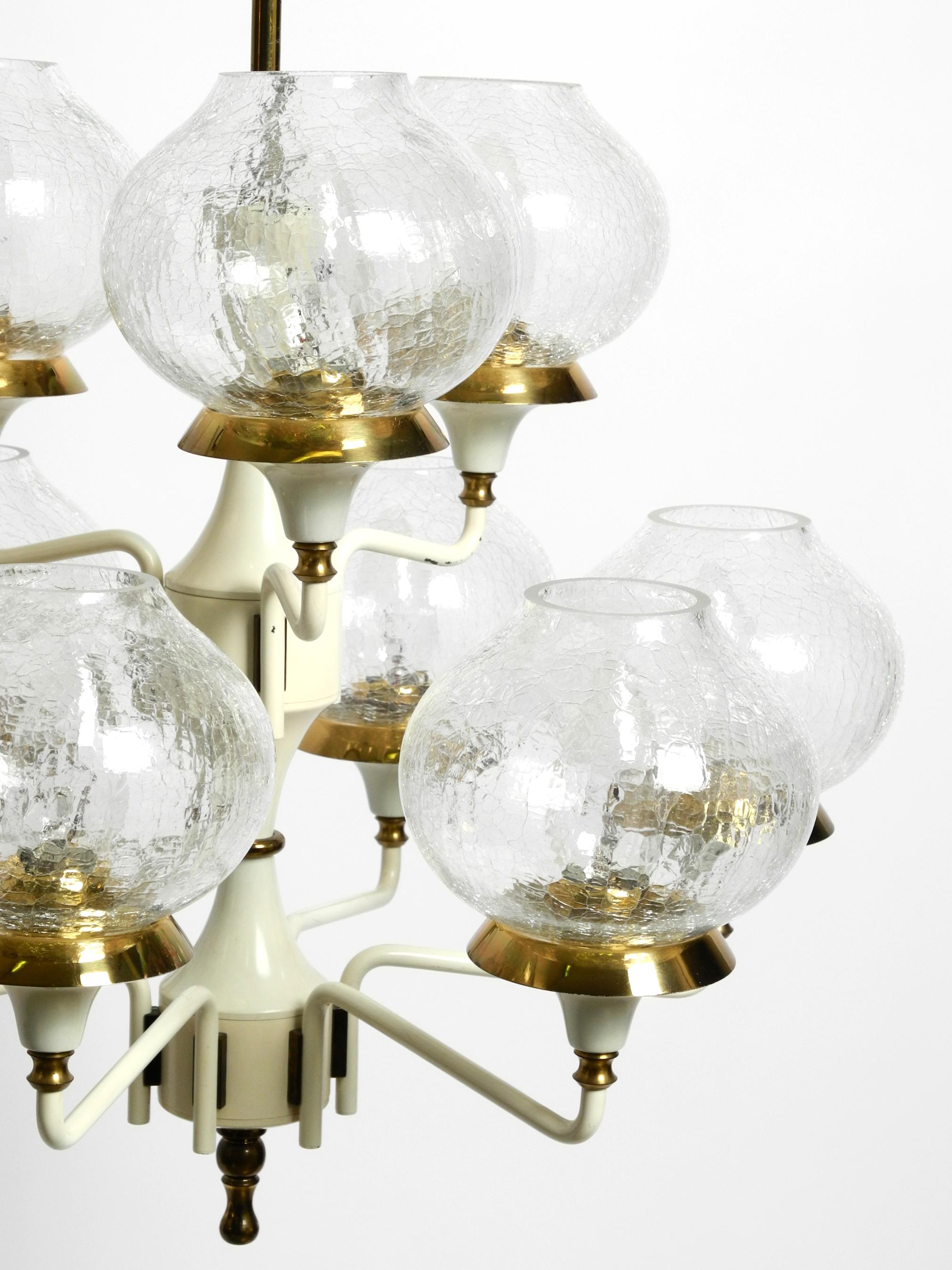 Beautiful 1960s brass glass Tulipan ceiling lamp by Hans Agne Jakobsson For Sale 8