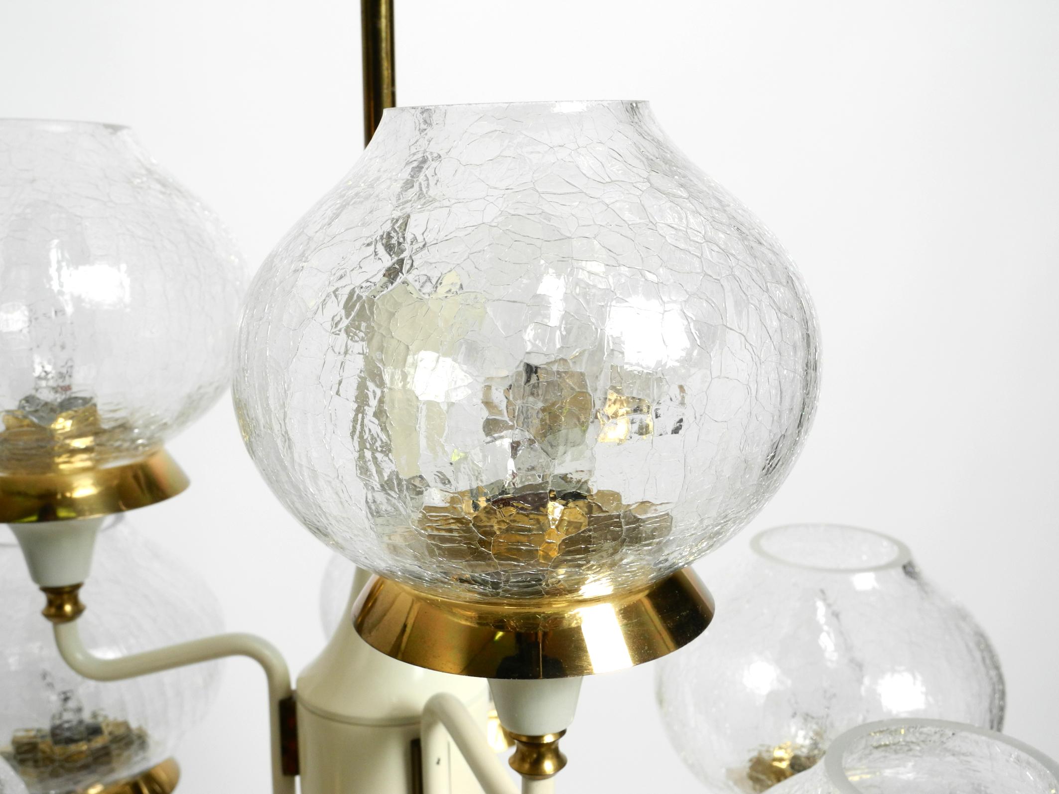 Beautiful 1960s brass glass Tulipan ceiling lamp by Hans Agne Jakobsson For Sale 9