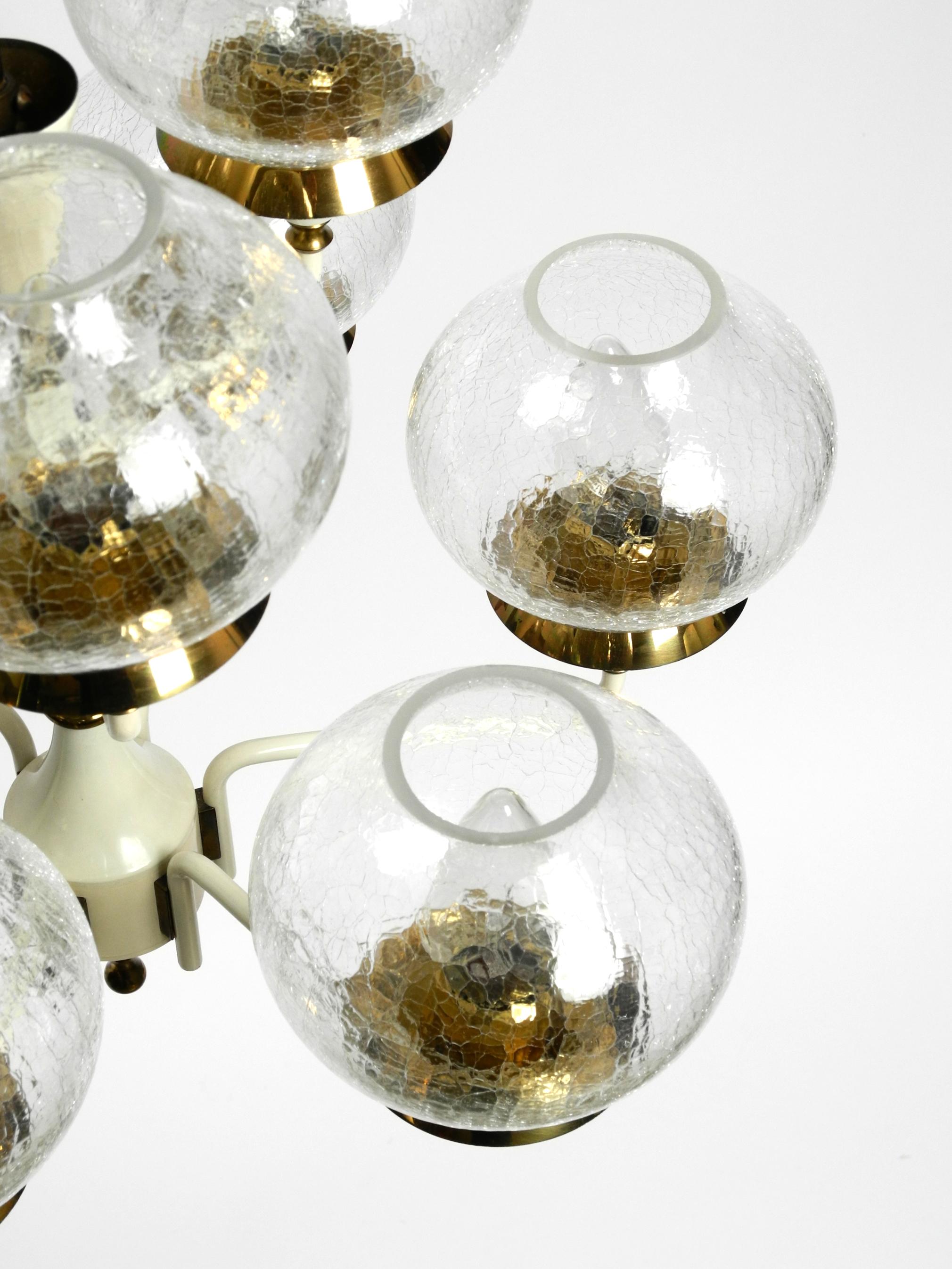 Beautiful 1960s brass glass Tulipan ceiling lamp by Hans Agne Jakobsson For Sale 10