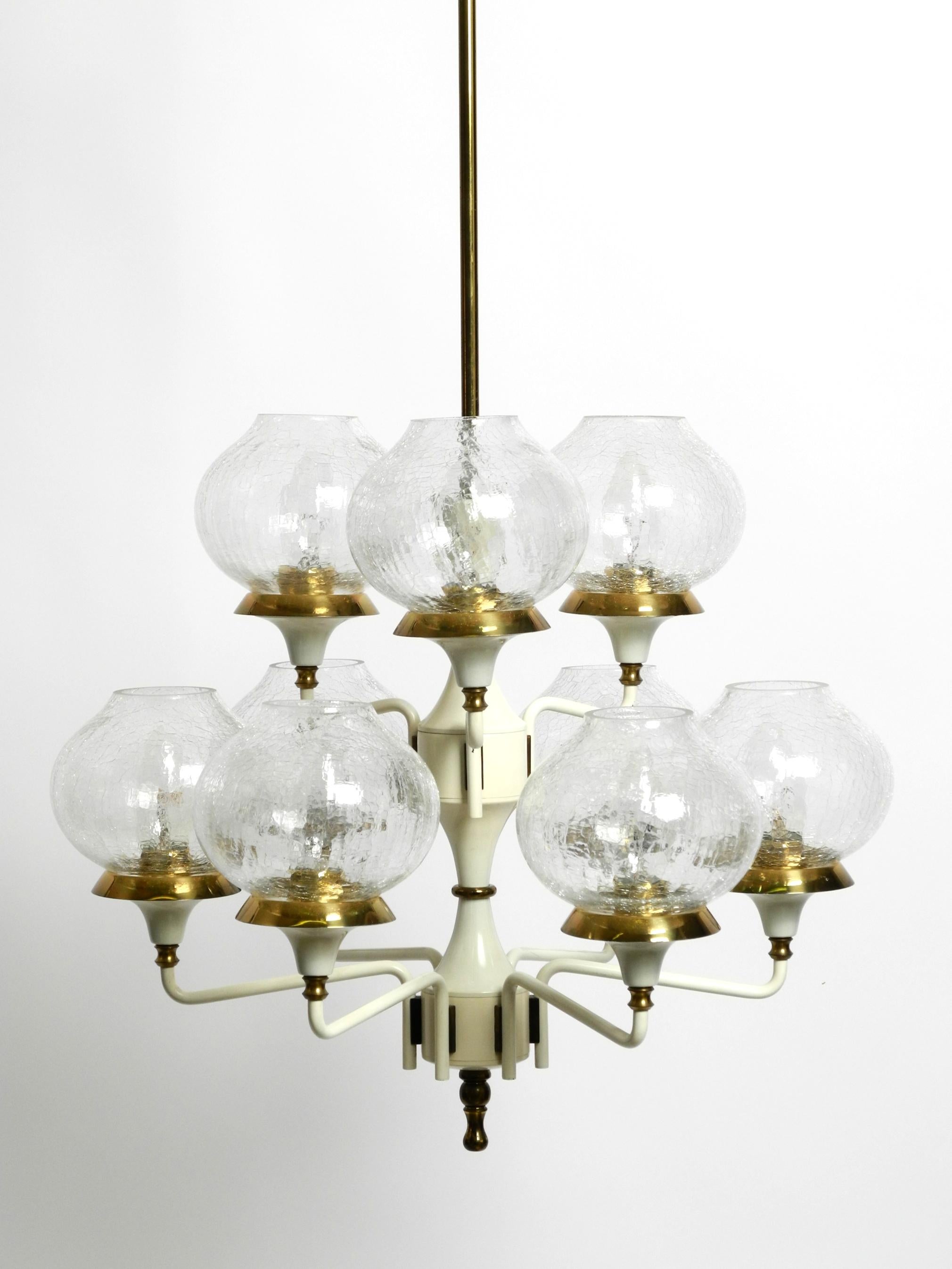 Beautiful 1960s brass glass Tulipan ceiling lamp by Hans Agne Jakobsson For Sale 12