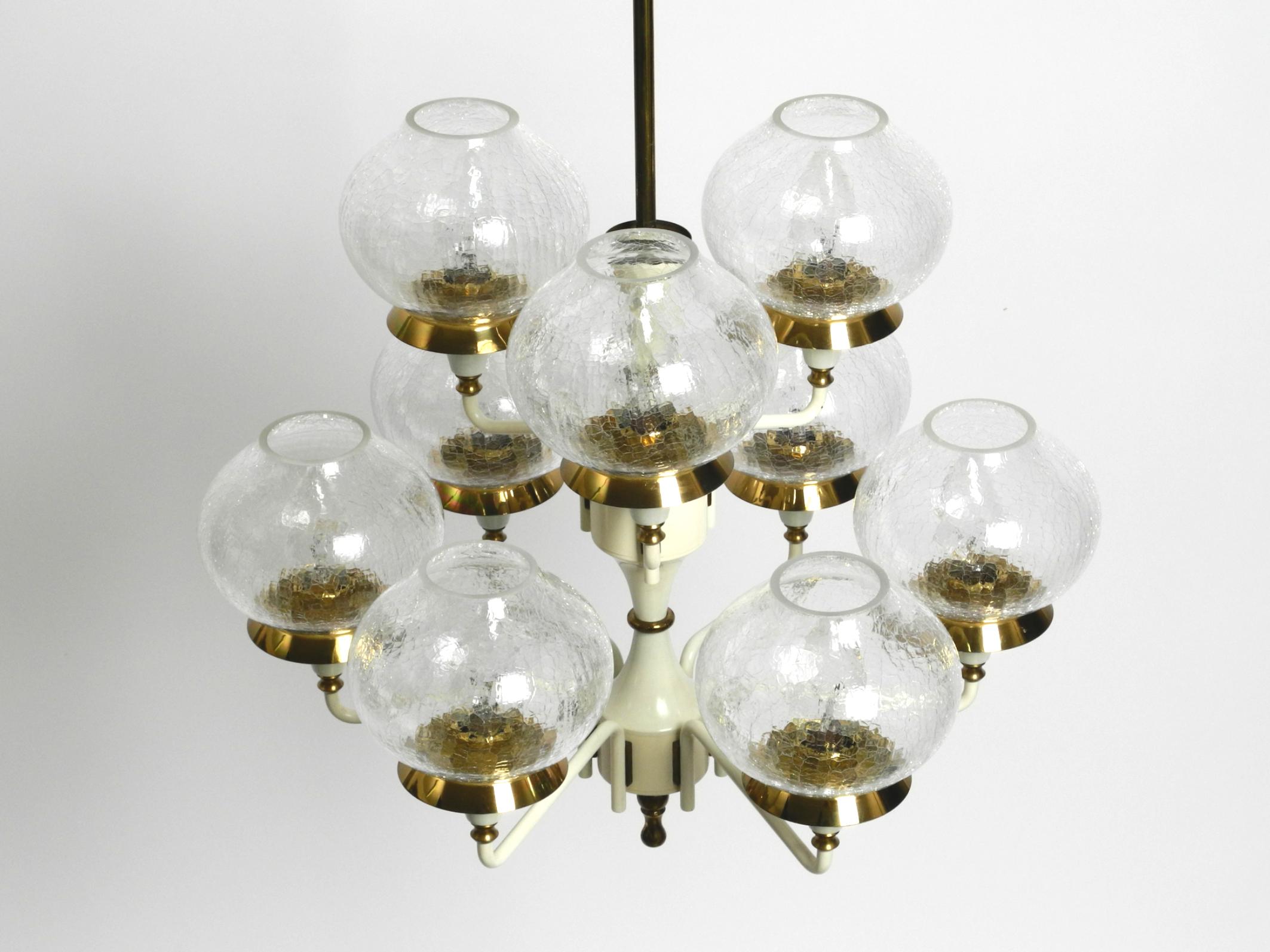 Mid-Century Modern Beautiful 1960s brass glass Tulipan ceiling lamp by Hans Agne Jakobsson For Sale