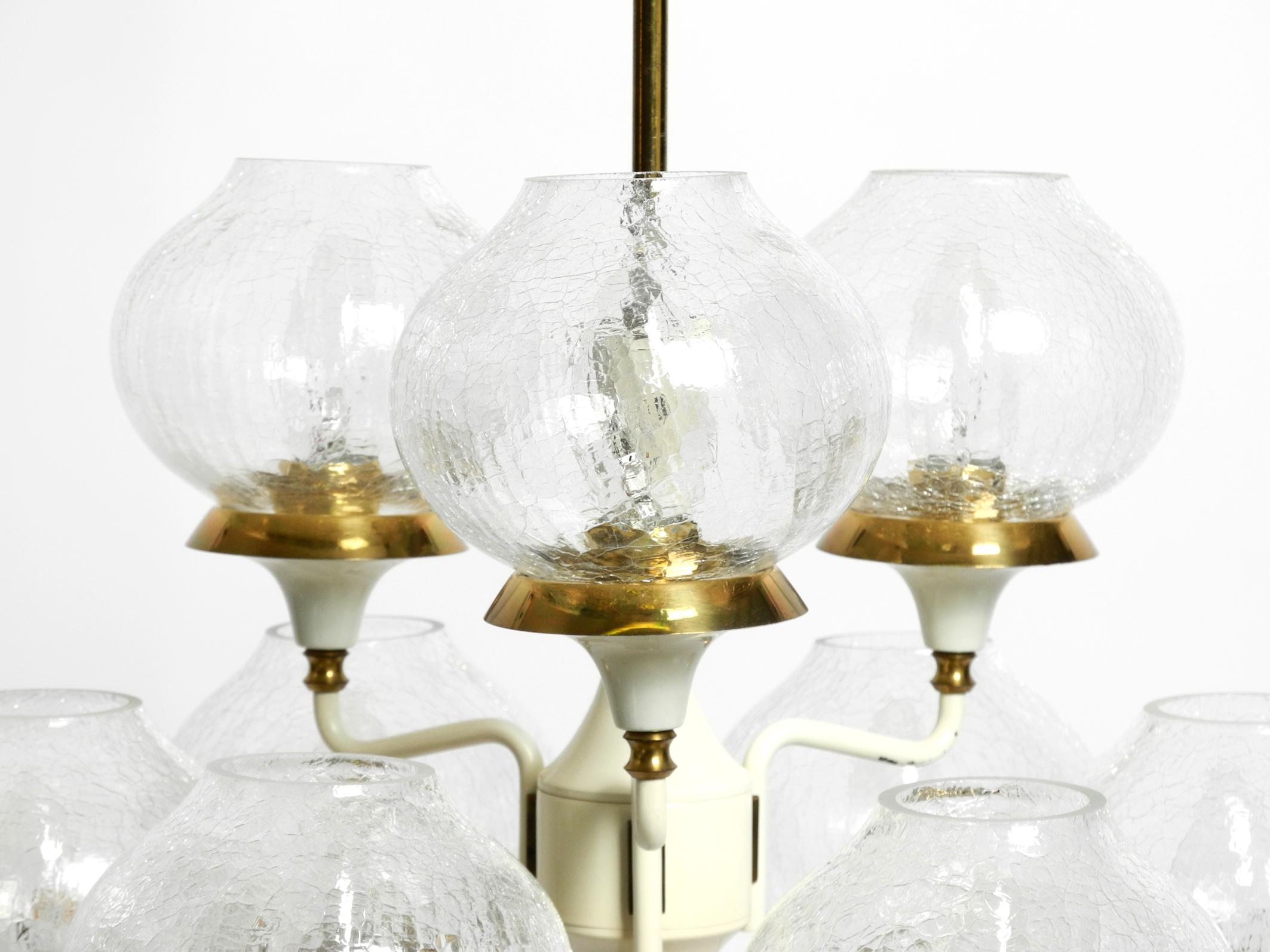 Metal Beautiful 1960s brass glass Tulipan ceiling lamp by Hans Agne Jakobsson For Sale