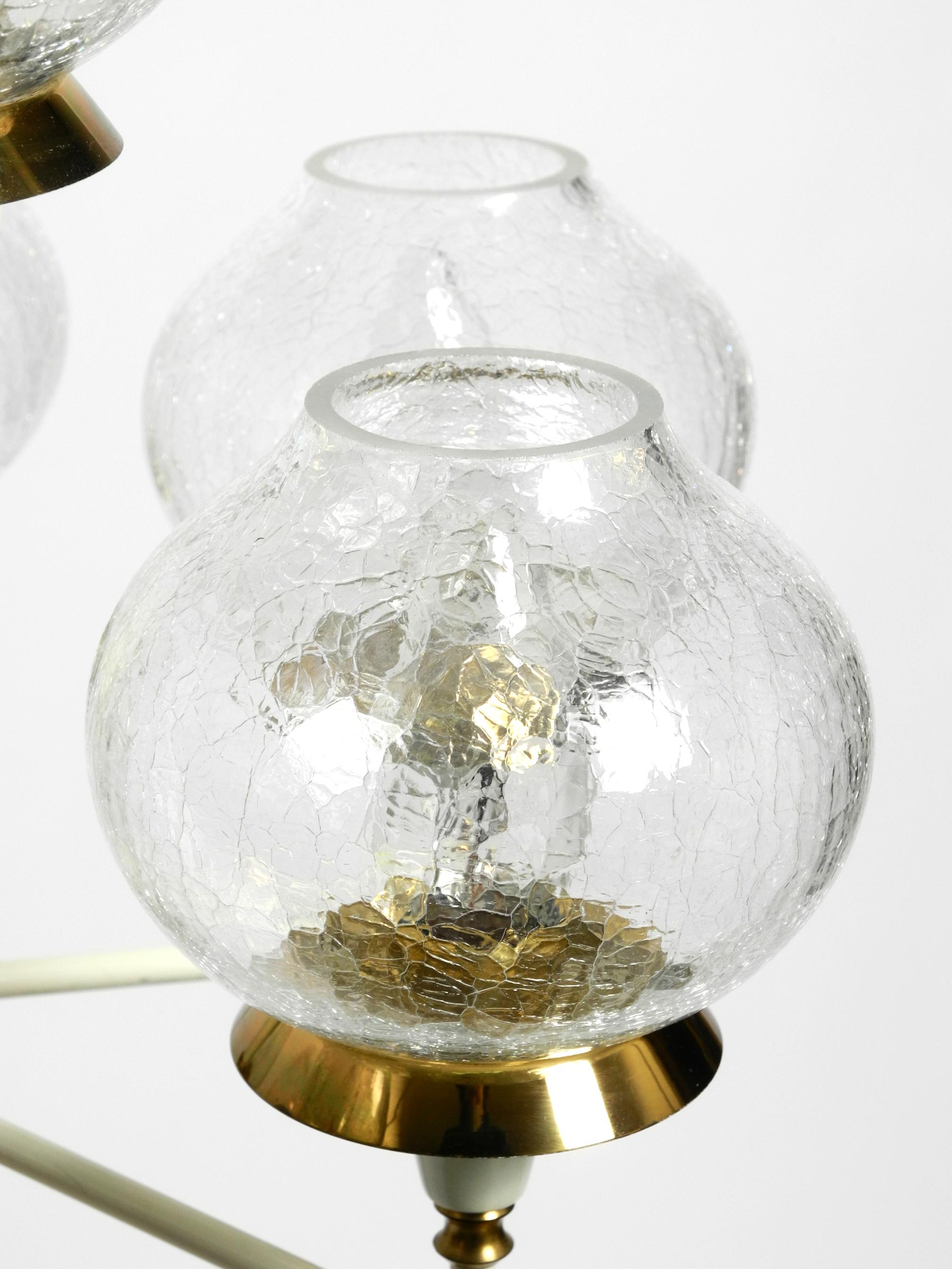 Beautiful 1960s brass glass Tulipan ceiling lamp by Hans Agne Jakobsson For Sale 2