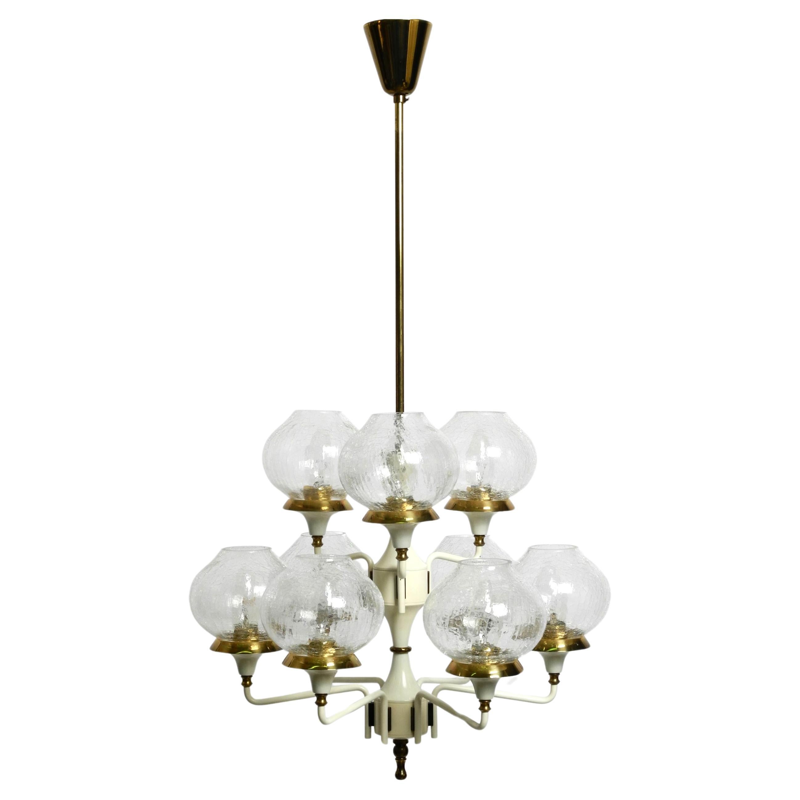 Beautiful 1960s brass glass Tulipan ceiling lamp by Hans Agne Jakobsson For Sale