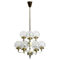 Beautiful 1960s brass glass Tulipan ceiling lamp by Hans Agne Jakobsson