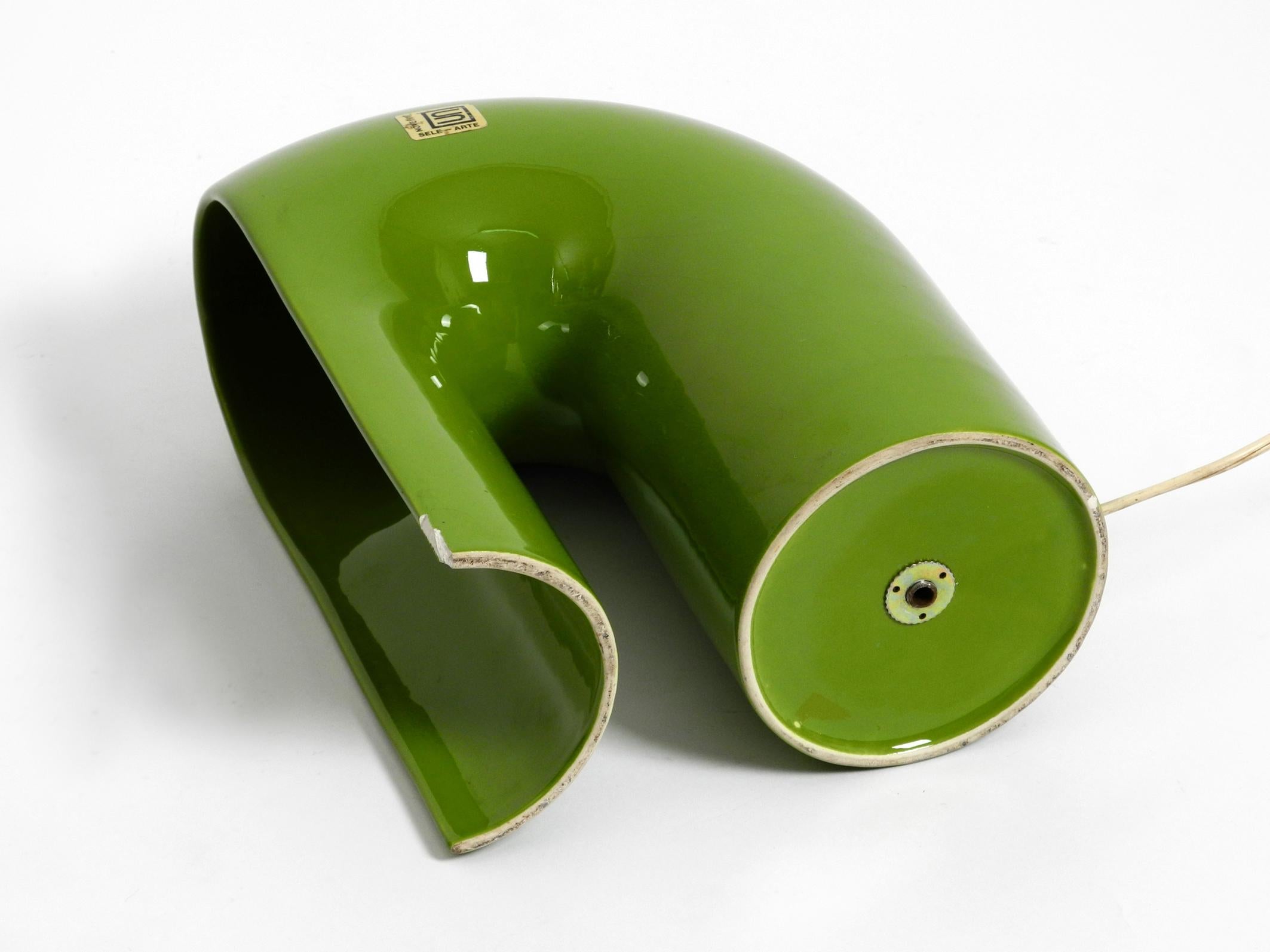 Beautiful 1960s Green Pop Art Space Age Ceramic Table Lamp by Sele-Arte 5