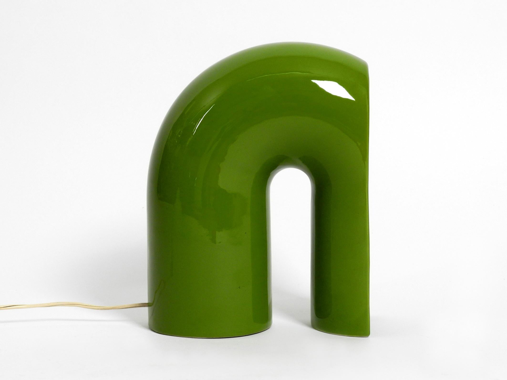 Beautiful 1960s Green Pop Art Space Age Ceramic Table Lamp by Sele-Arte 6