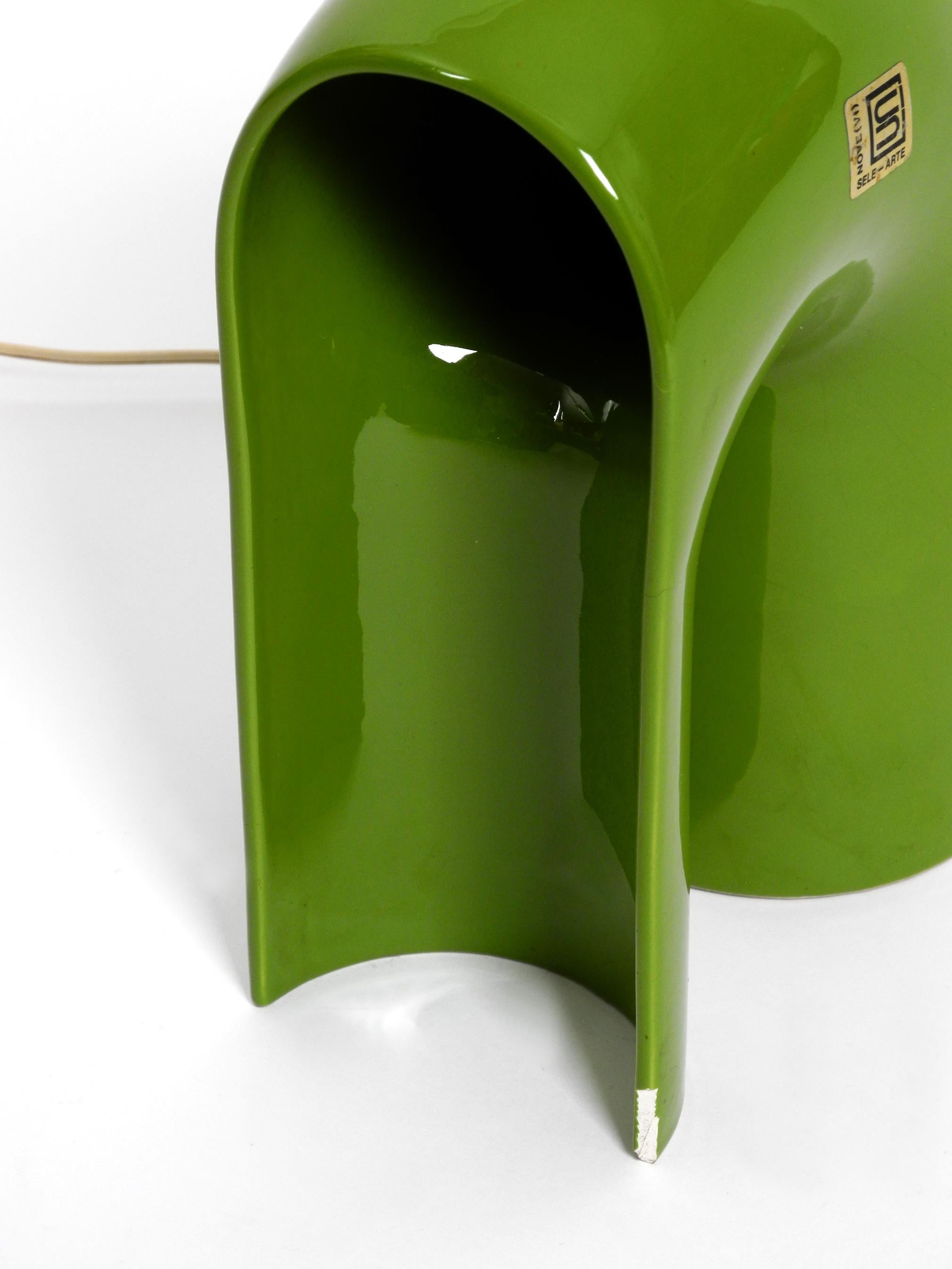 Beautiful 1960s Green Pop Art Space Age Ceramic Table Lamp by Sele-Arte 8