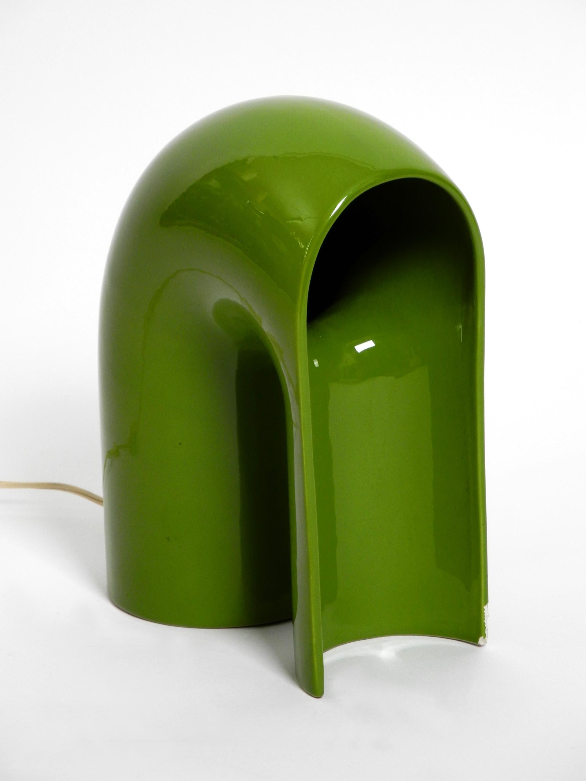 Beautiful 1960s Green Pop Art Space Age Ceramic Table Lamp by Sele-Arte 9