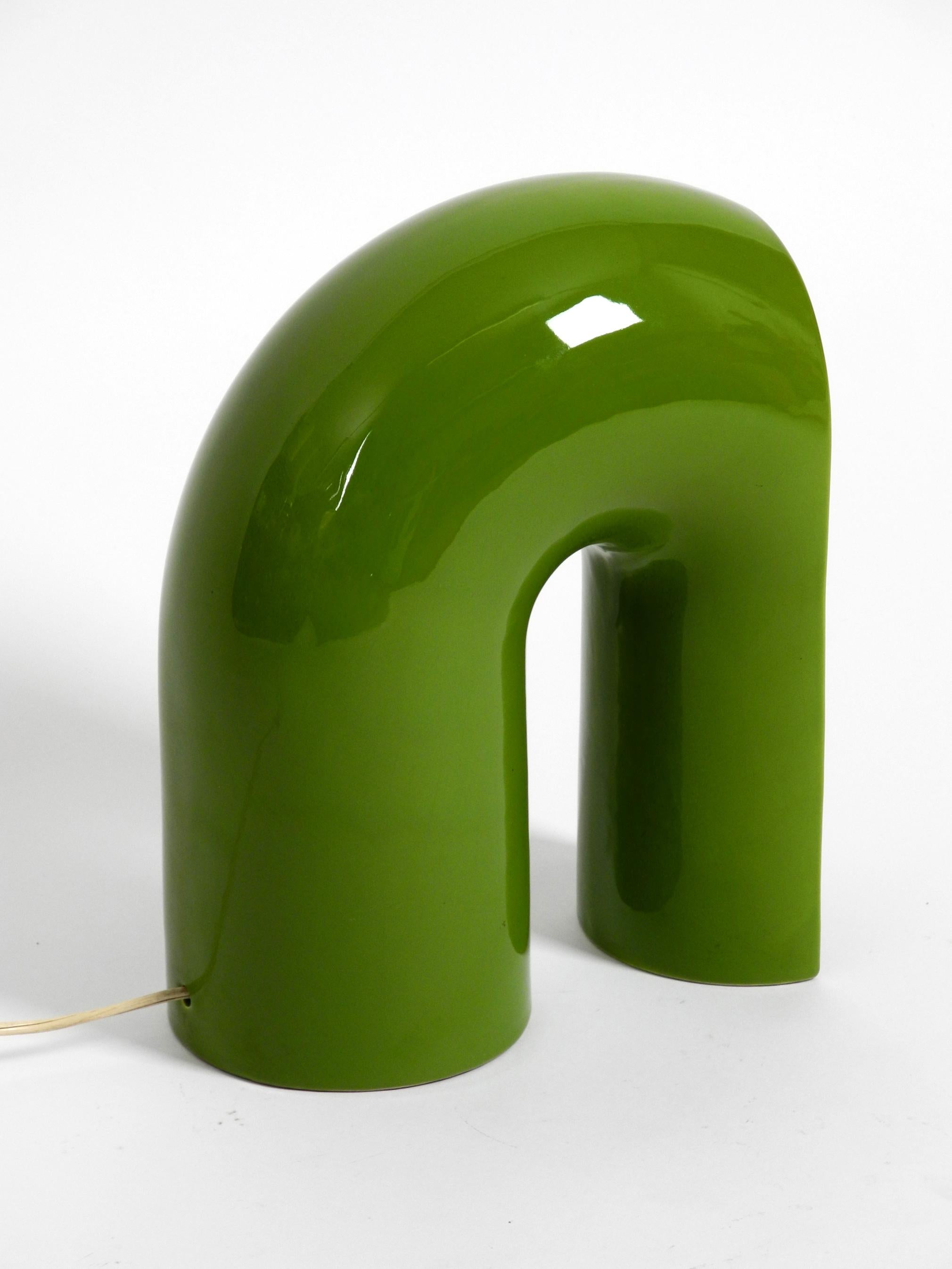 Mid-20th Century Beautiful 1960s Green Pop Art Space Age Ceramic Table Lamp by Sele-Arte