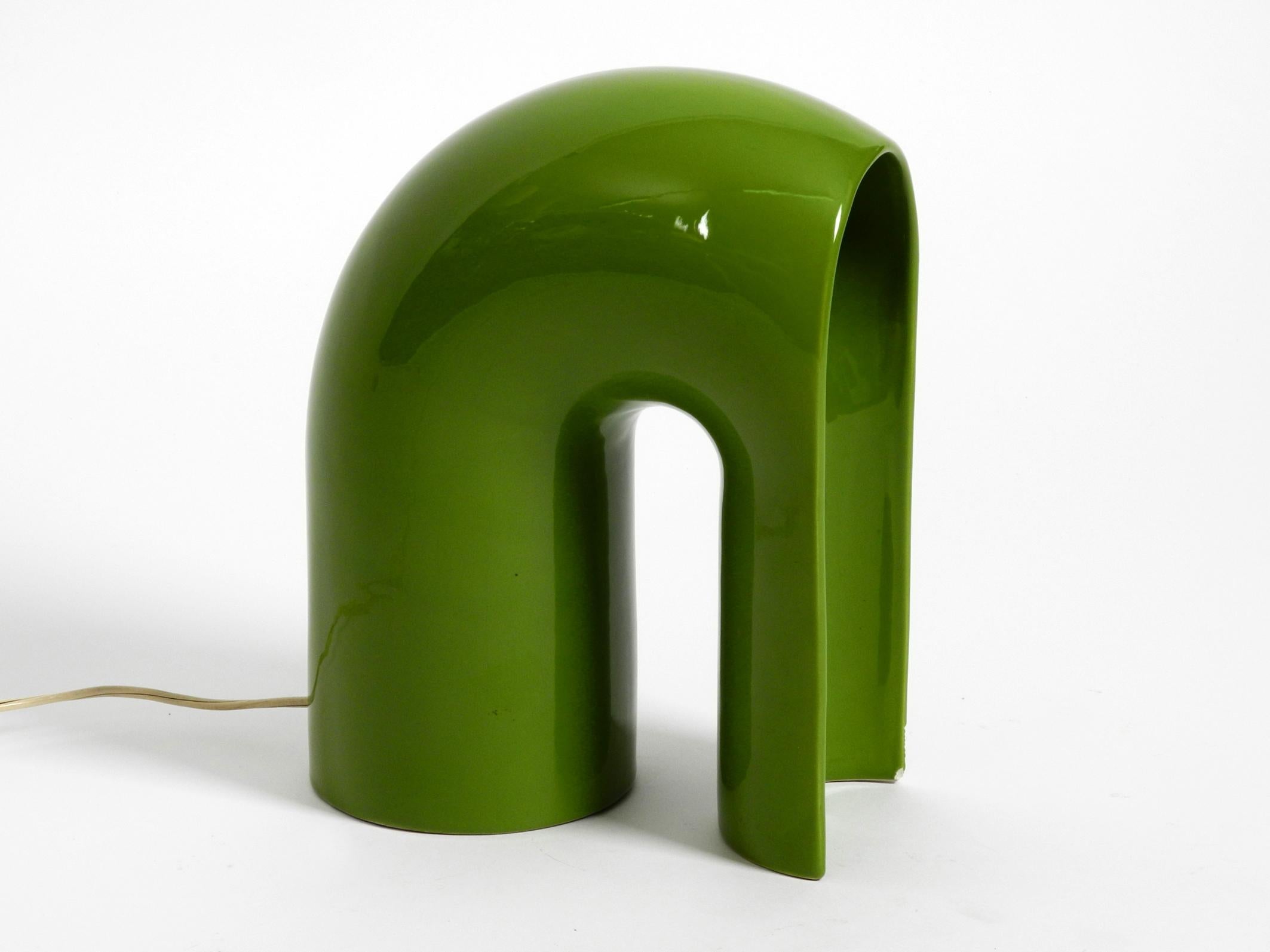 Beautiful 1960s Green Pop Art Space Age Ceramic Table Lamp by Sele-Arte 1