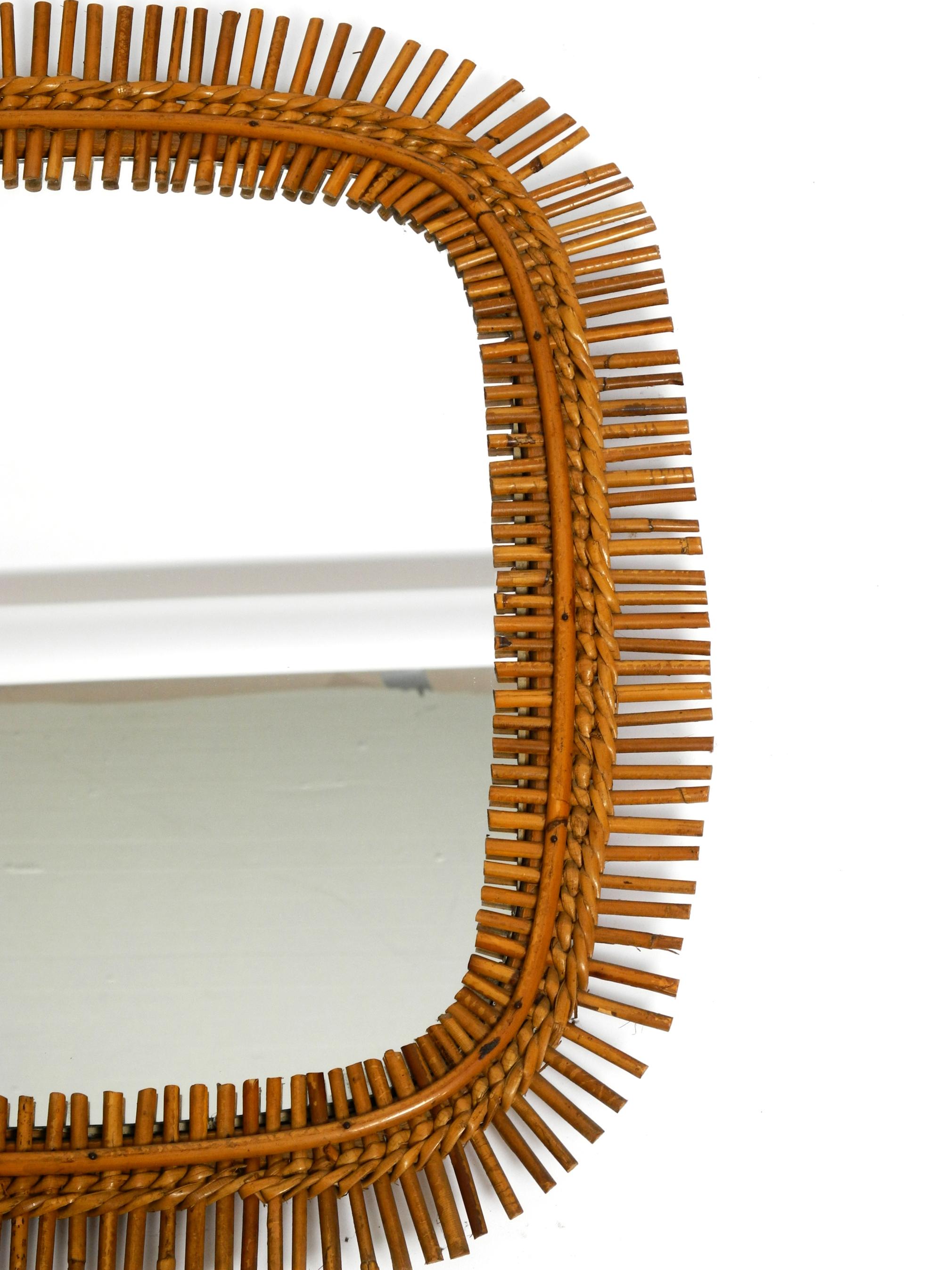 Beautiful 1960s Italian bamboo wall mirror 12