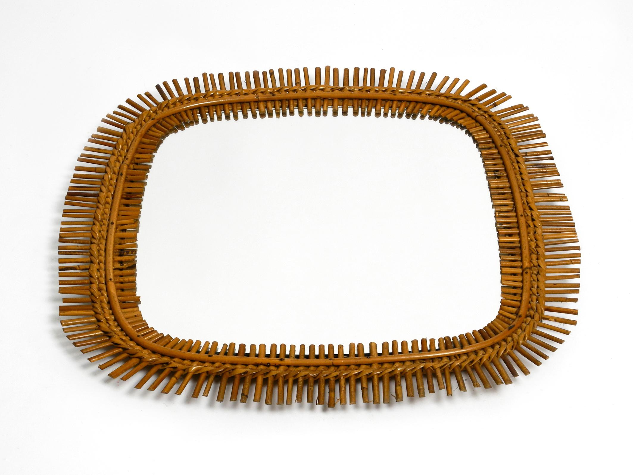 Mid-20th Century Beautiful 1960s Italian bamboo wall mirror