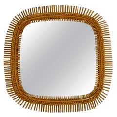 Beautiful 1960s Italian bamboo wall mirror