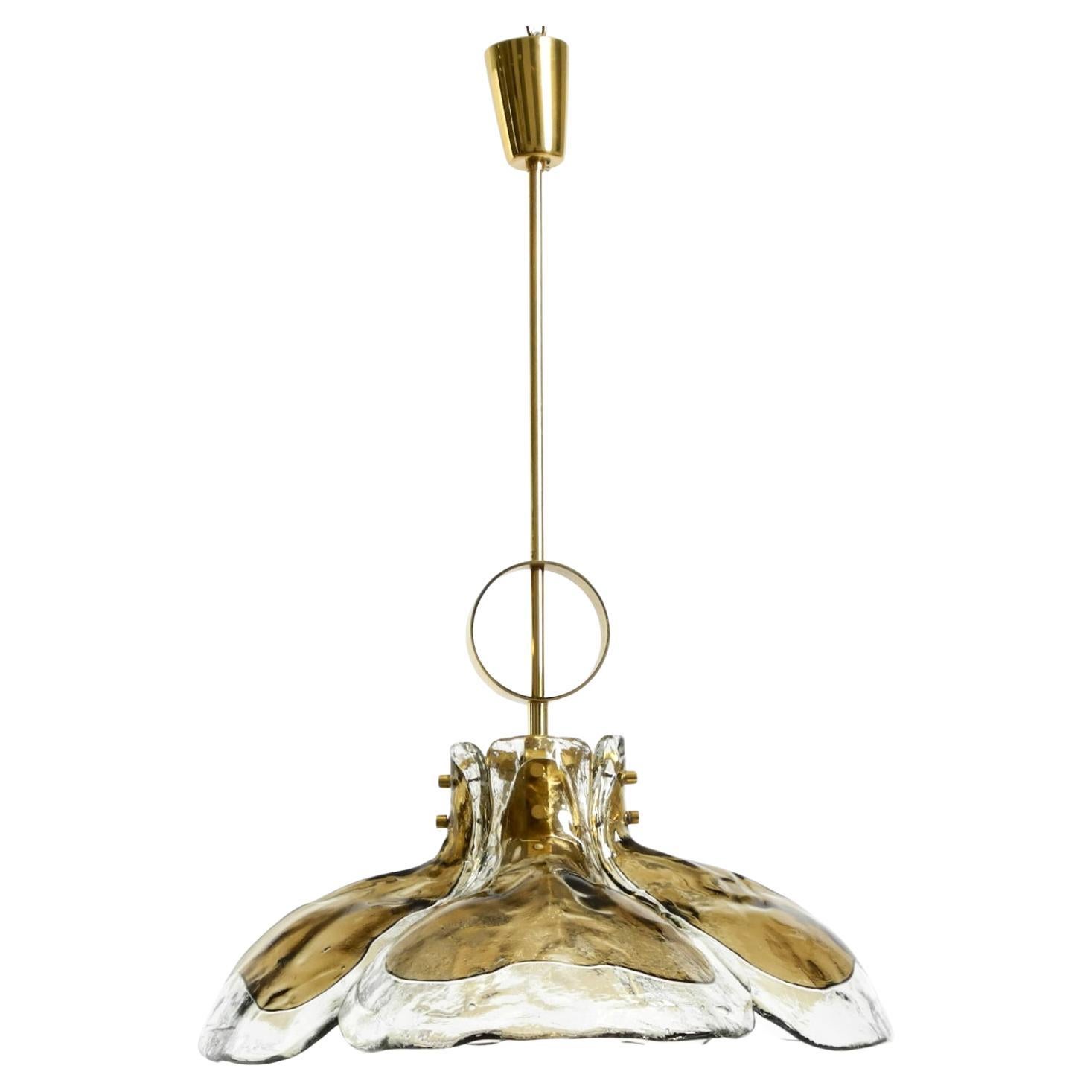 Belles années 1960 J.T. Plafonnier floral en verre Murano lourd Murano Franken