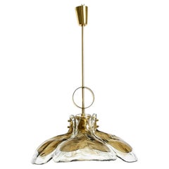 Beautiful 1960s J.T. Kalmar Franken heavy Murano glass floral ceiling lamp