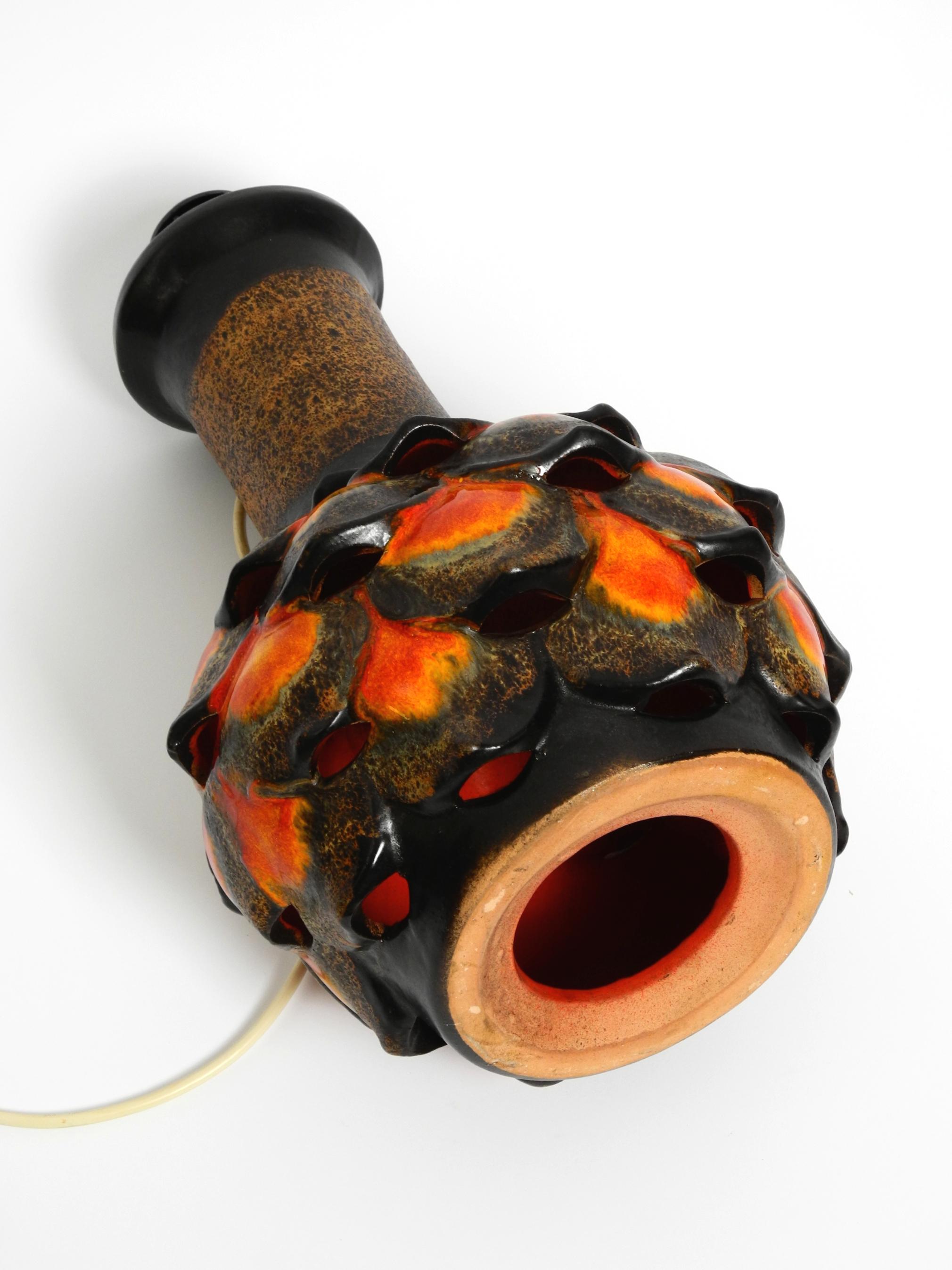 Beautiful 1960s large ceramic table lamp by Walter Gerhards for Aro Leuchten 4