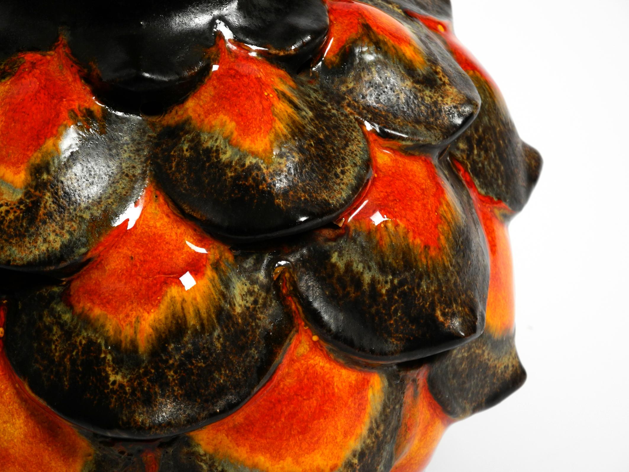 Beautiful 1960s large ceramic table lamp by Walter Gerhards for Aro Leuchten 7