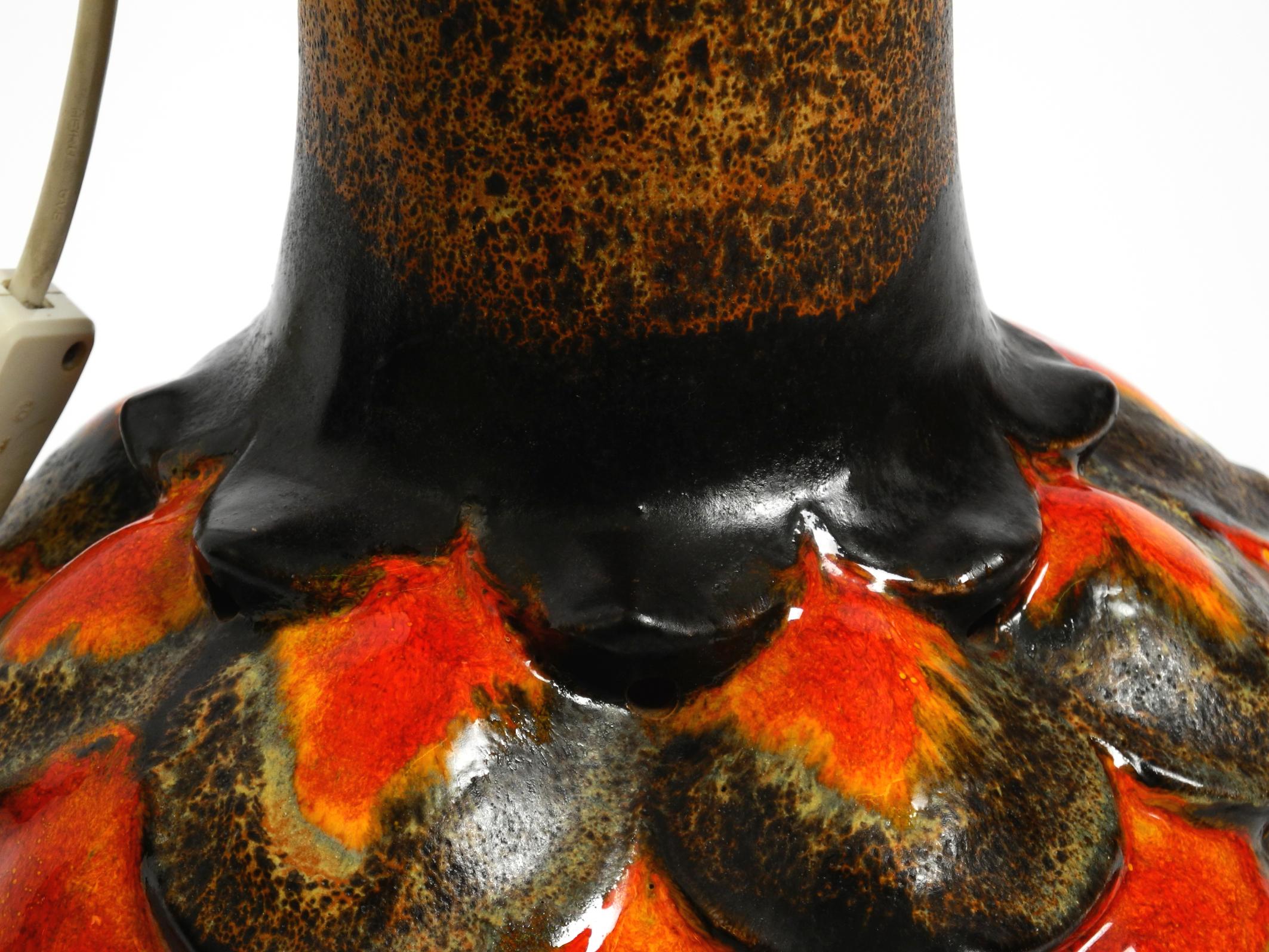 Beautiful 1960s large ceramic table lamp by Walter Gerhards for Aro Leuchten 8