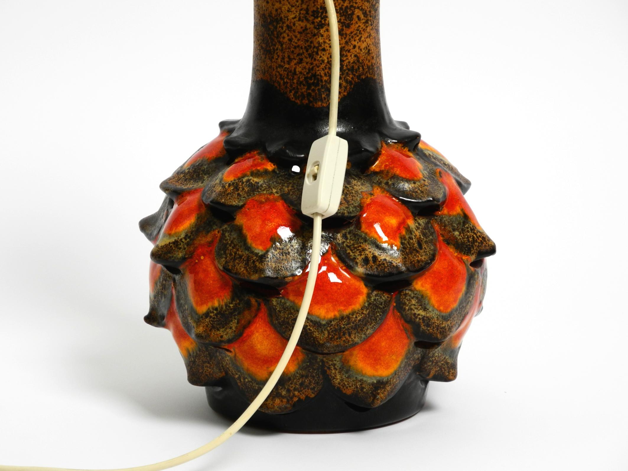 Beautiful 1960s large ceramic table lamp by Walter Gerhards for Aro Leuchten 10