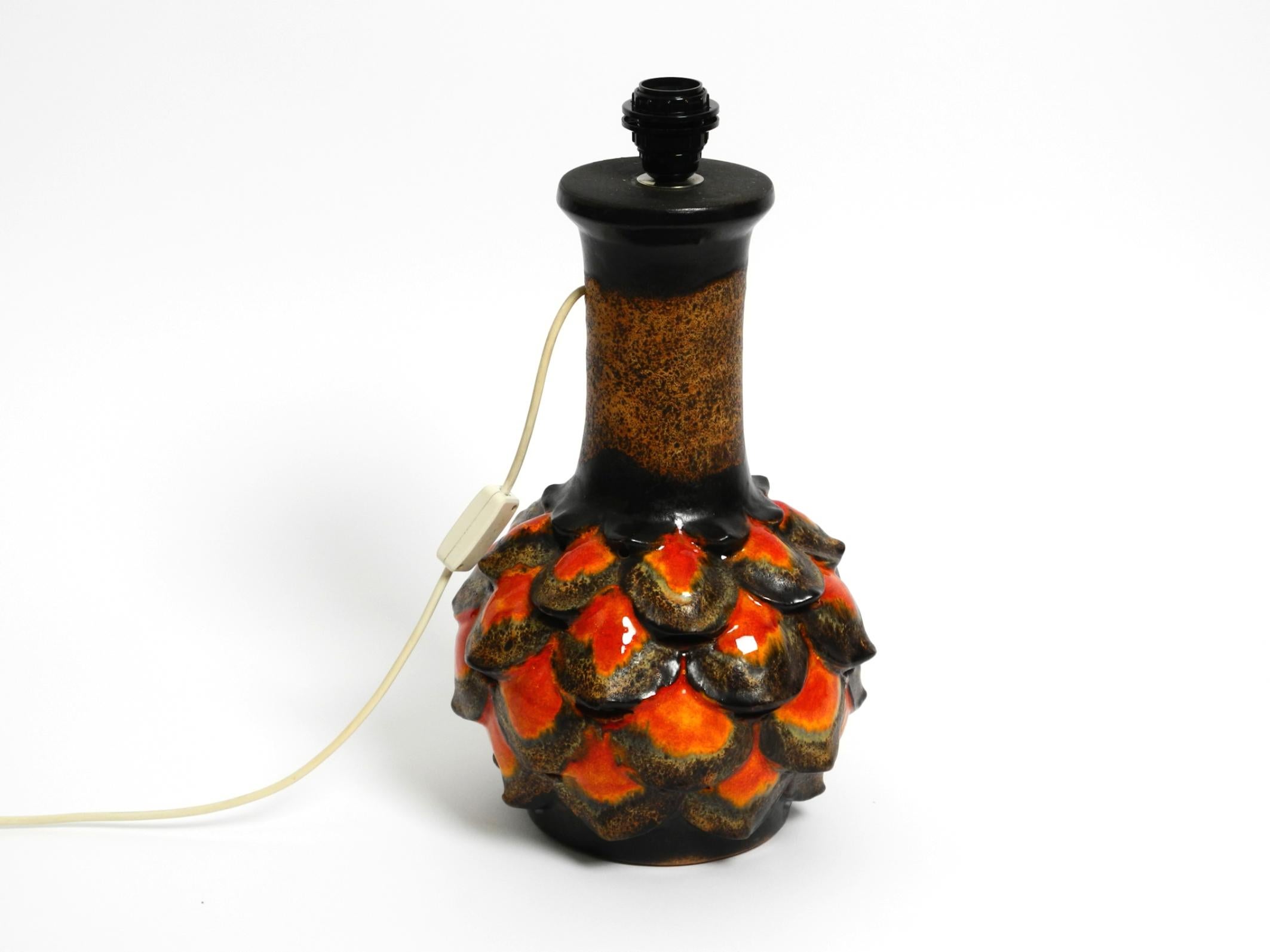 Beautiful 1960s large ceramic table lamp by Walter Gerhards for Aro Leuchten 11
