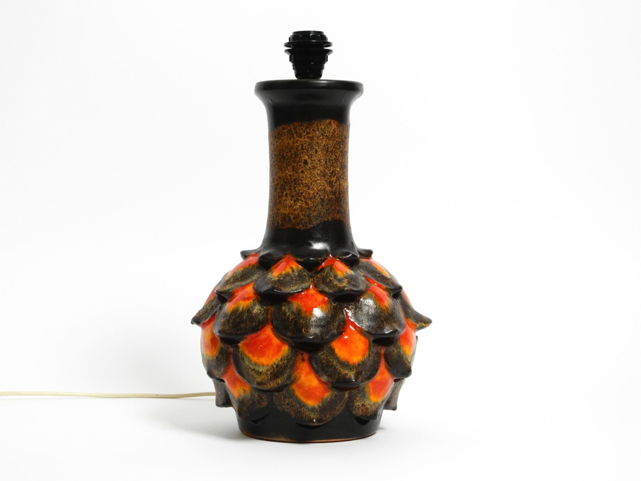 Beautiful 1960s large ceramic table lamp by Walter Gerhards for Aro Leuchten 13